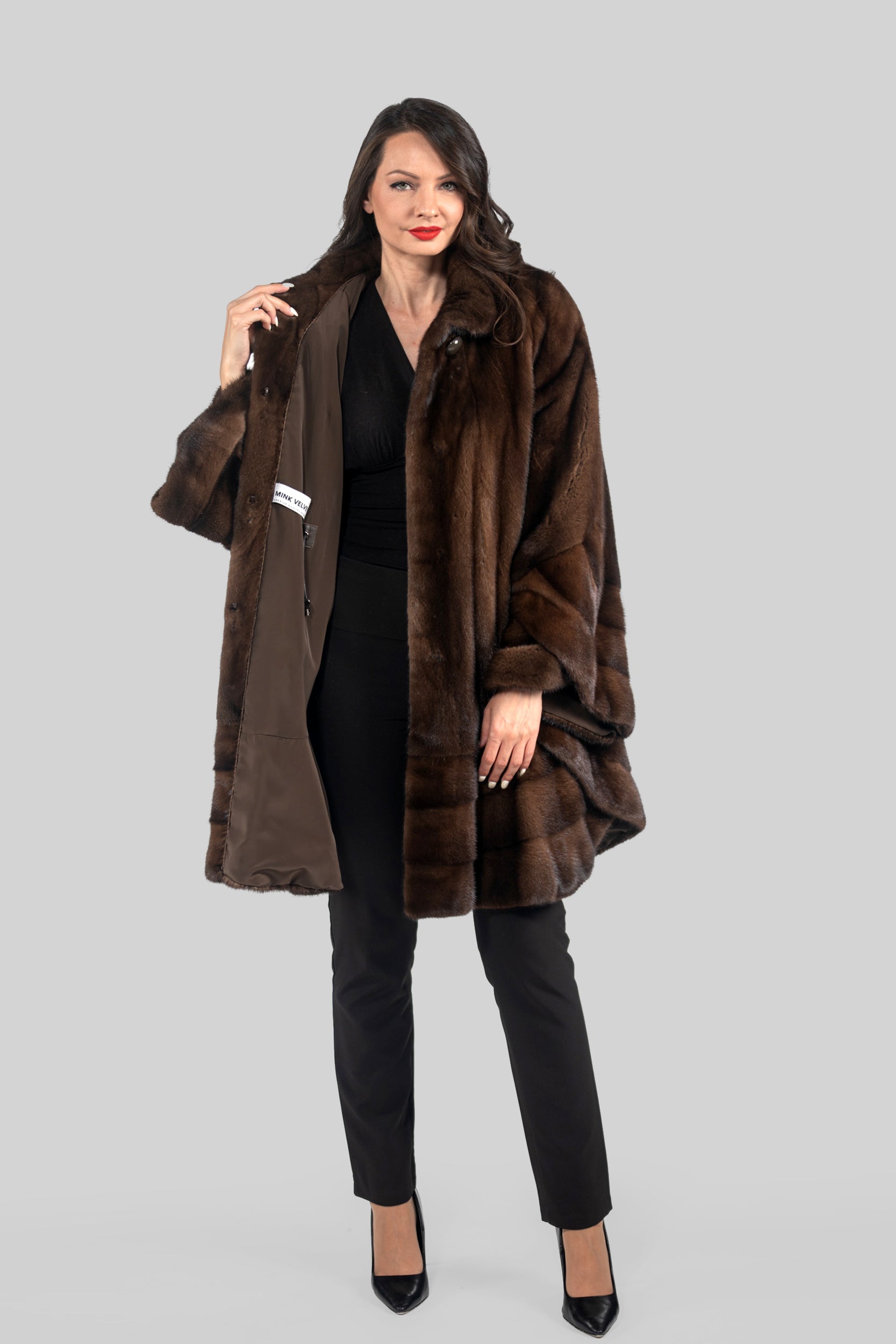 Brown Mink Half Coat L/O2550