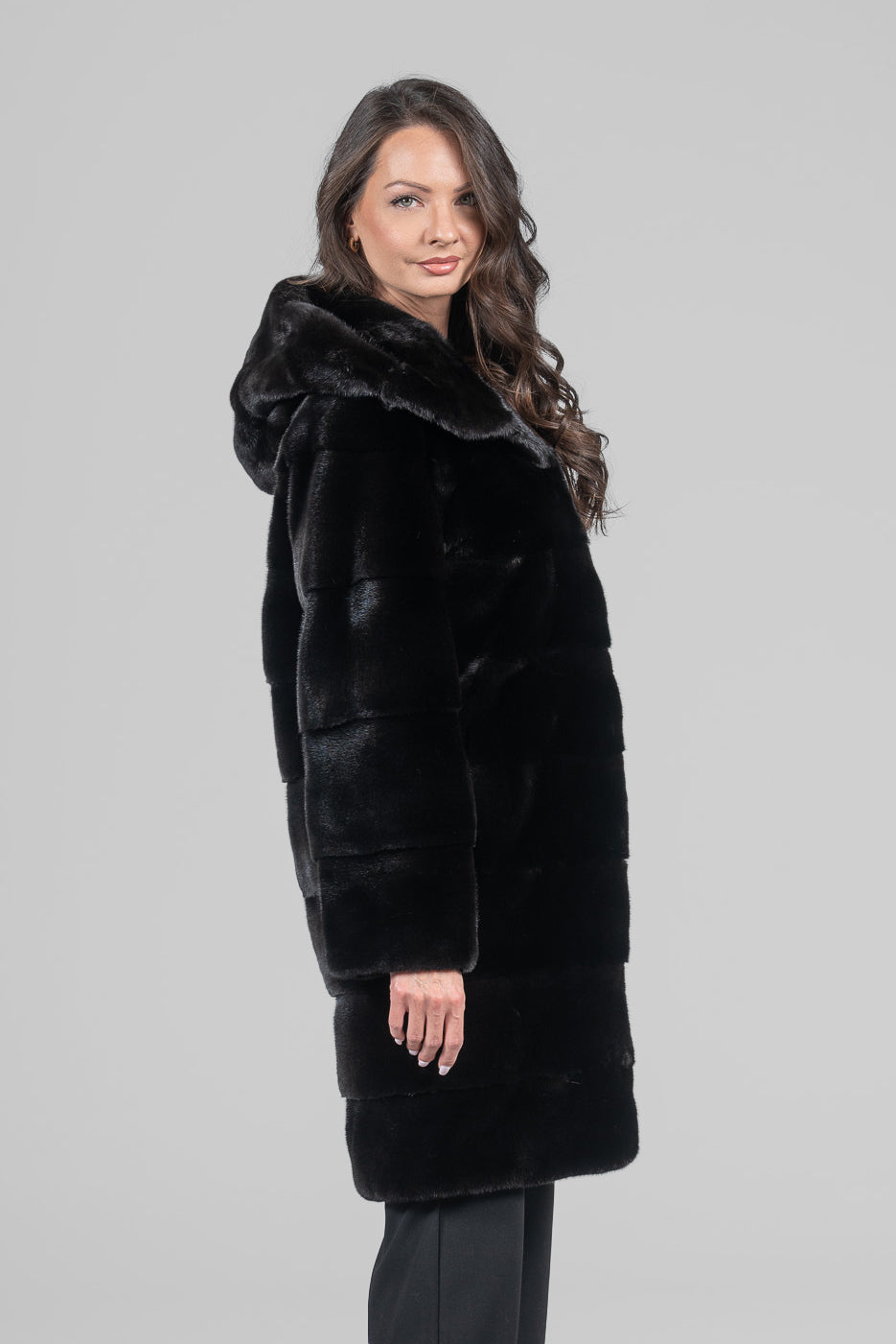 Blackglama Mink Hooded Half Coat P/K13C540
