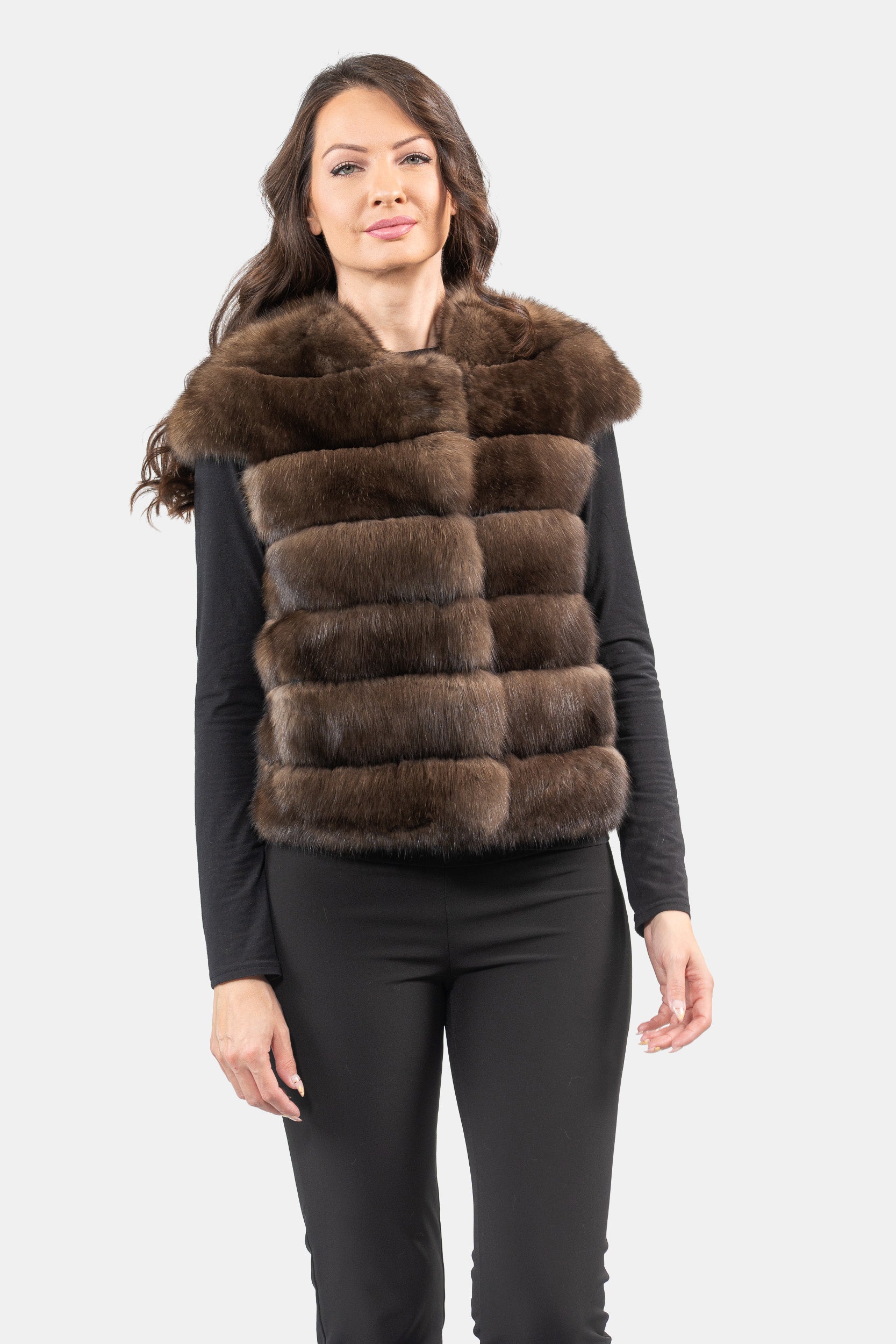 Dark Russian Sable Short Vest P/K13C529