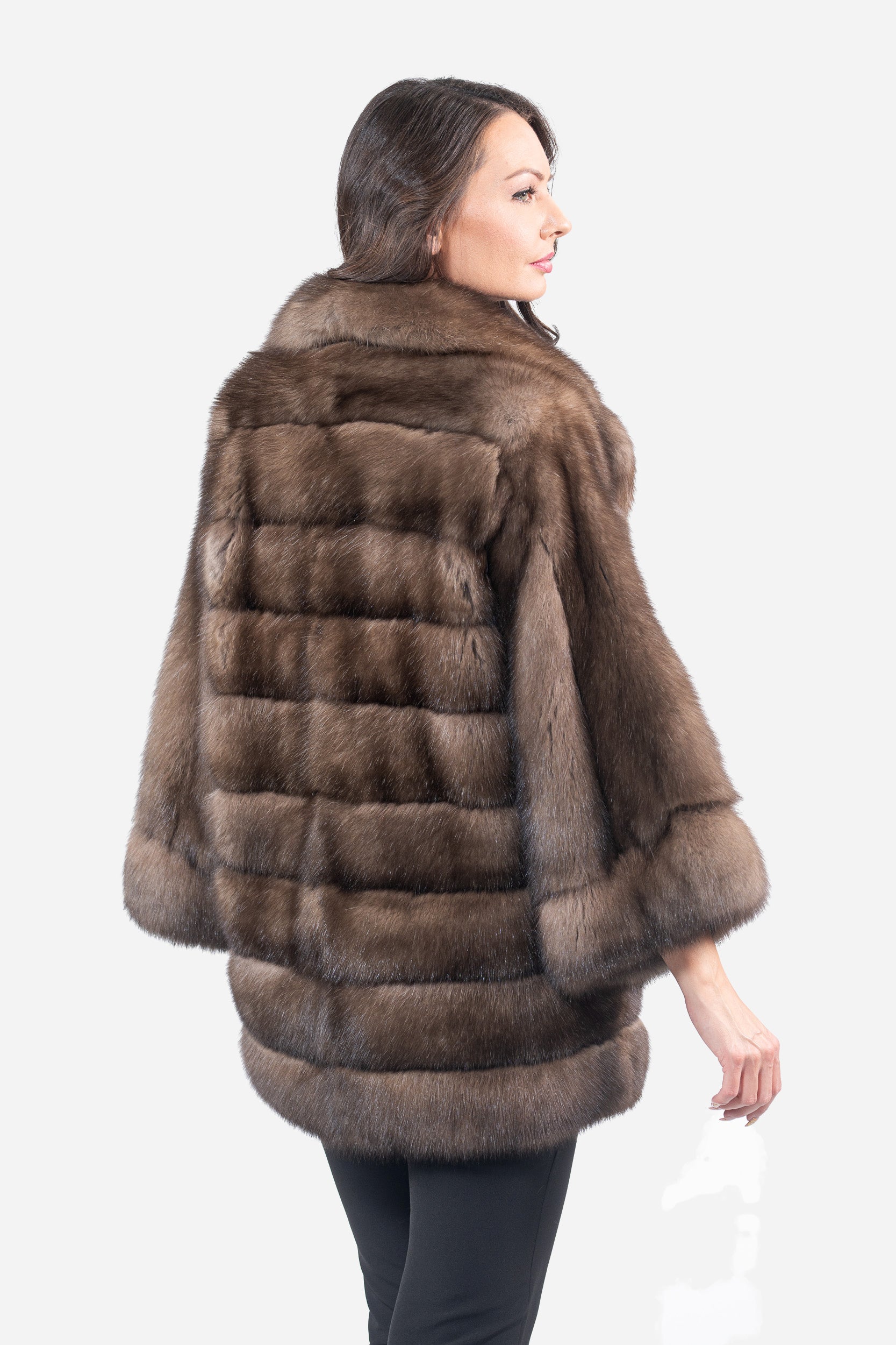Platino Russian Sable Half Coat with Notch Color and Let Out Sleeves P/K13c530s20V30