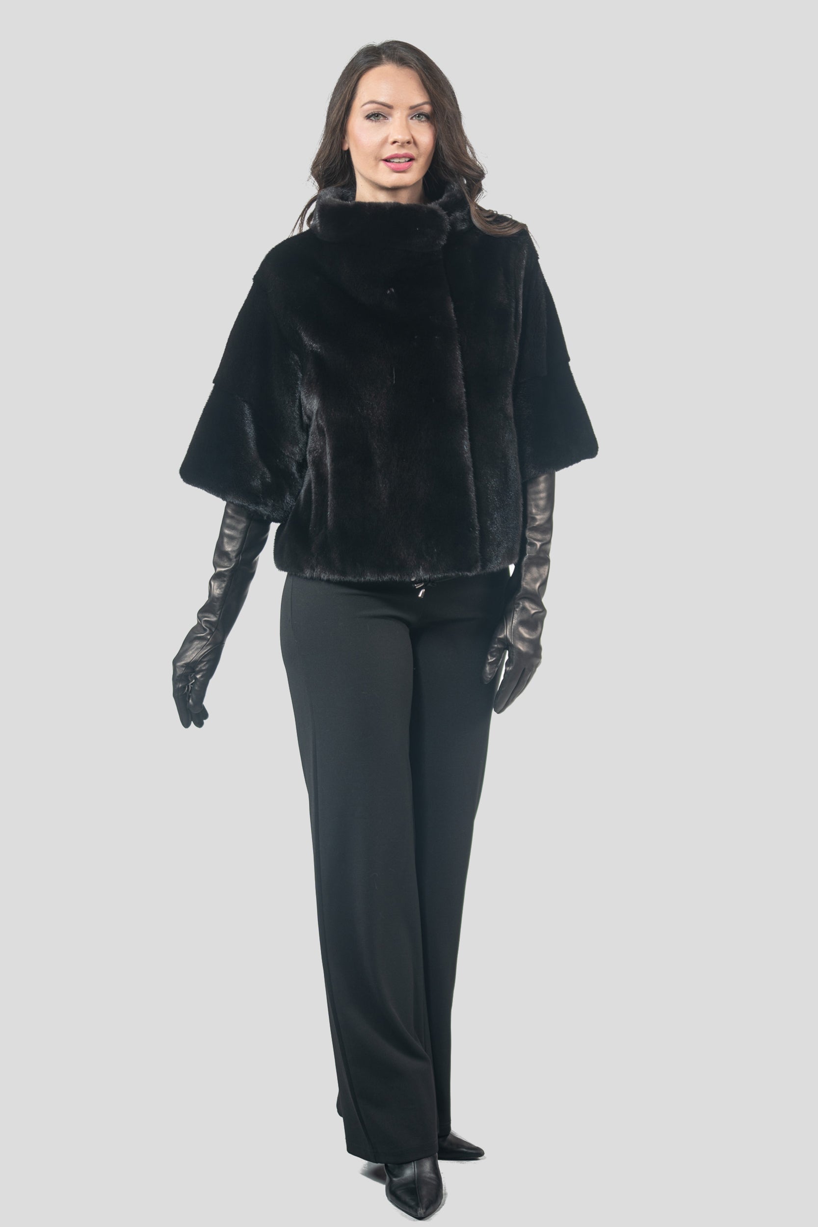 Blackglama Mink Jacket with Short Sleeves L/O13C139