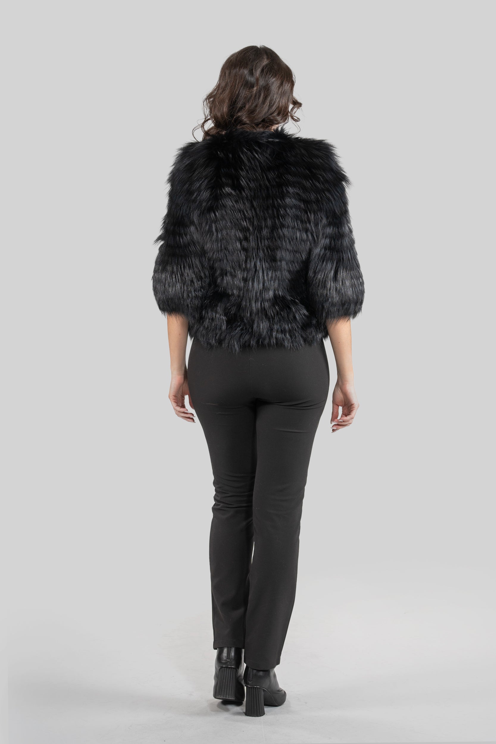Blue-Black Fox Fur Jacket ML170