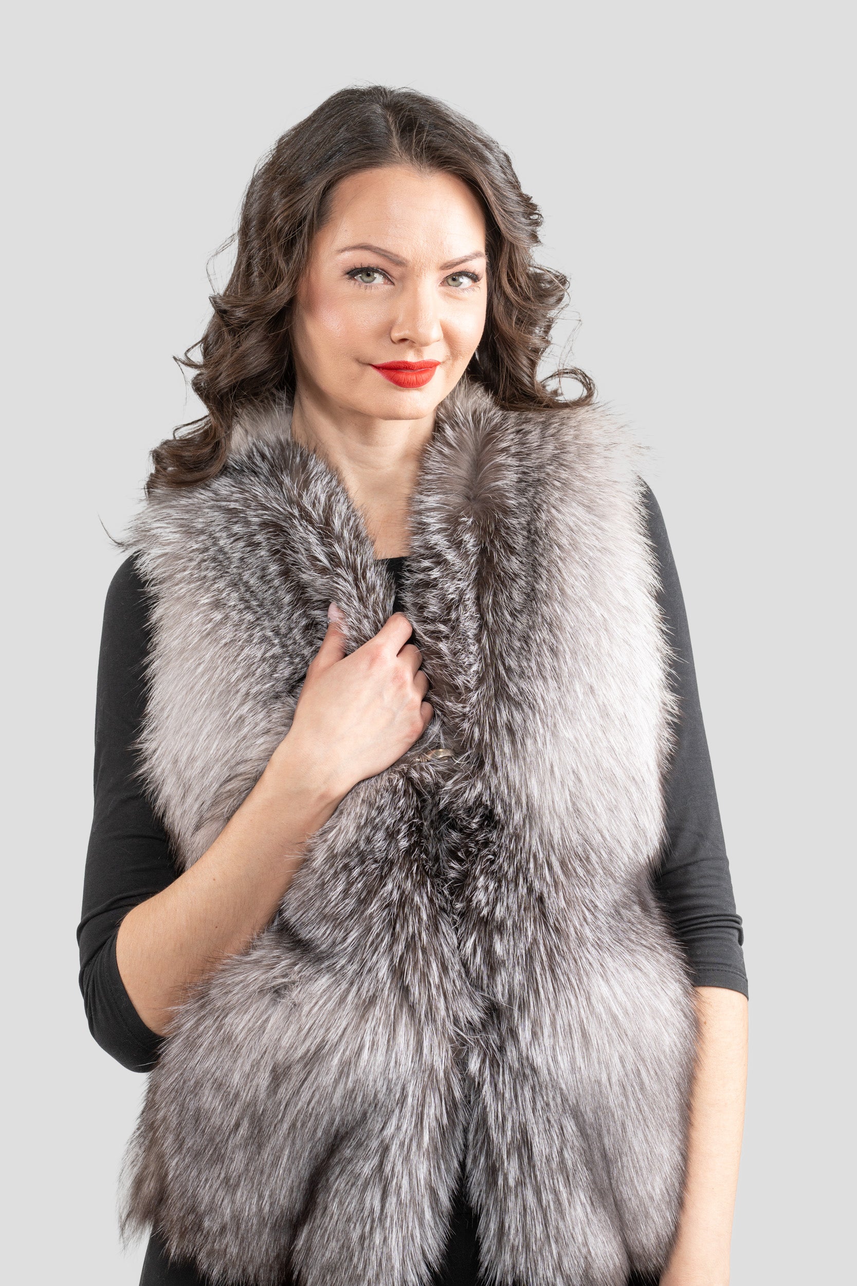 Blue Frost Fox Fur Vest ML170