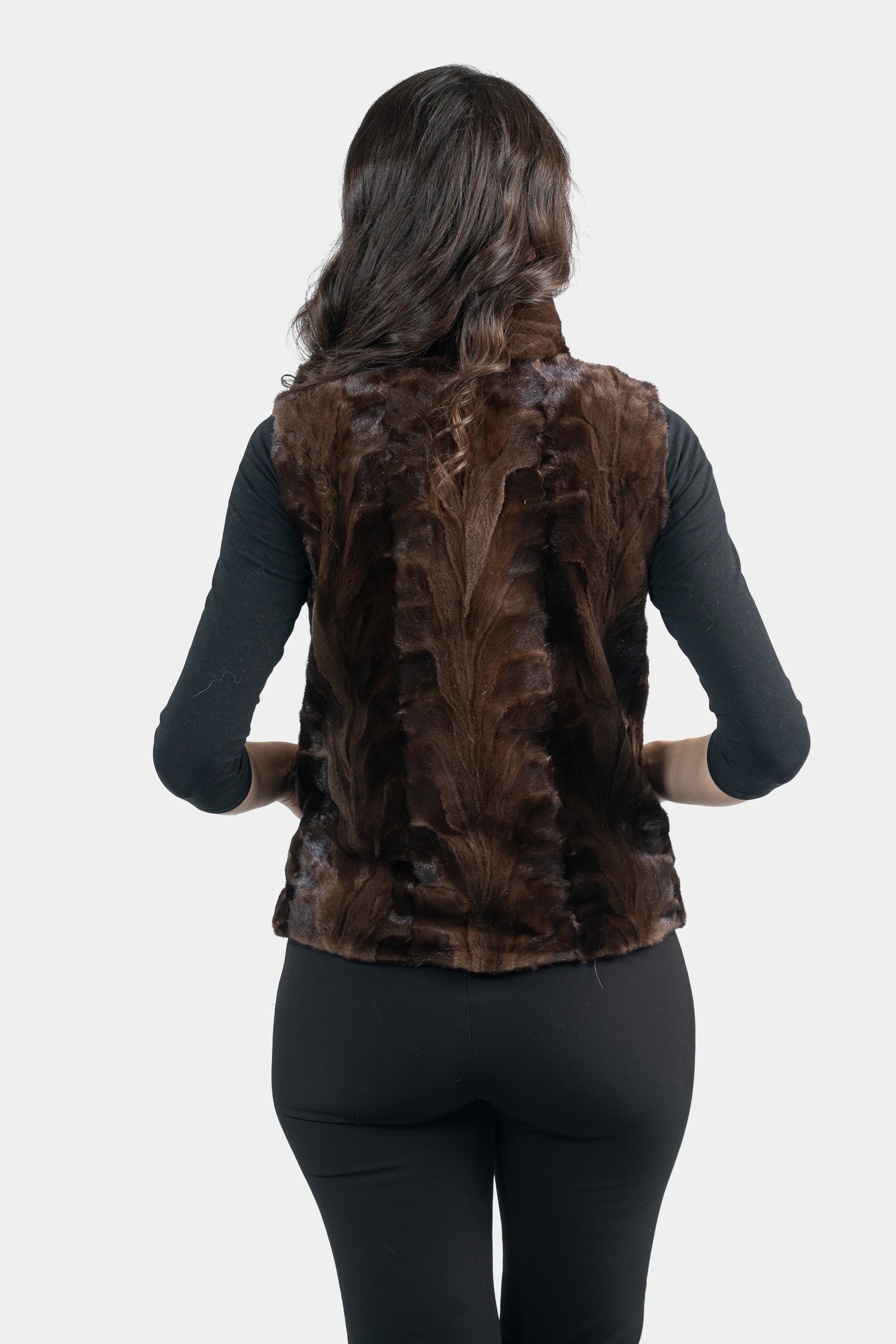 Demi-Brown Mink Pieced Vest 20C21