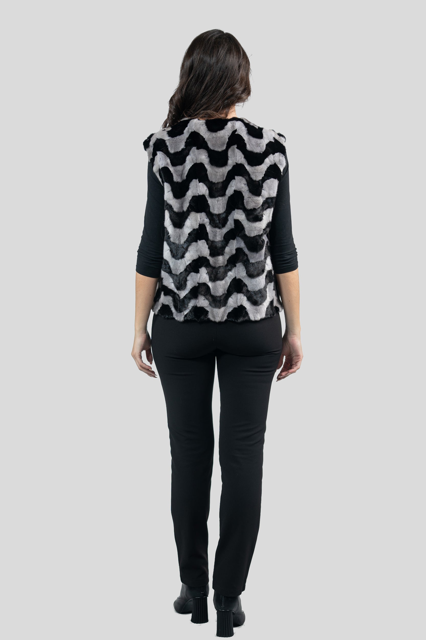 Multicolor Mink Pieced Vest 13C519