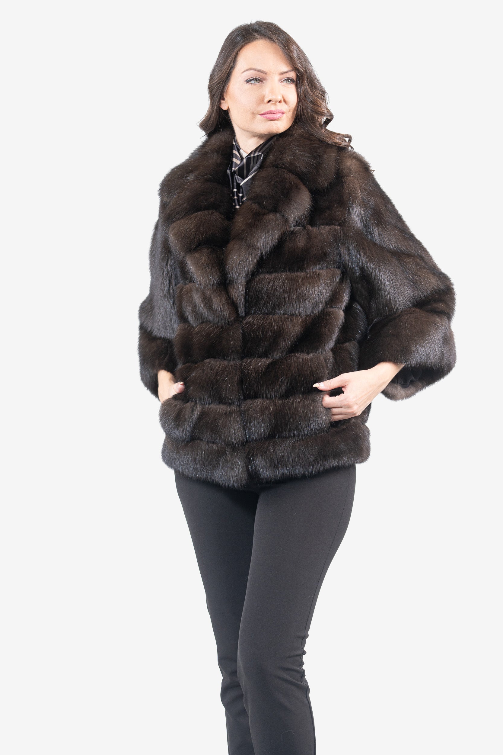 Dark Russian Sable Jacket with Notch Color and Let Out Sleeves P/K13c530s20V30