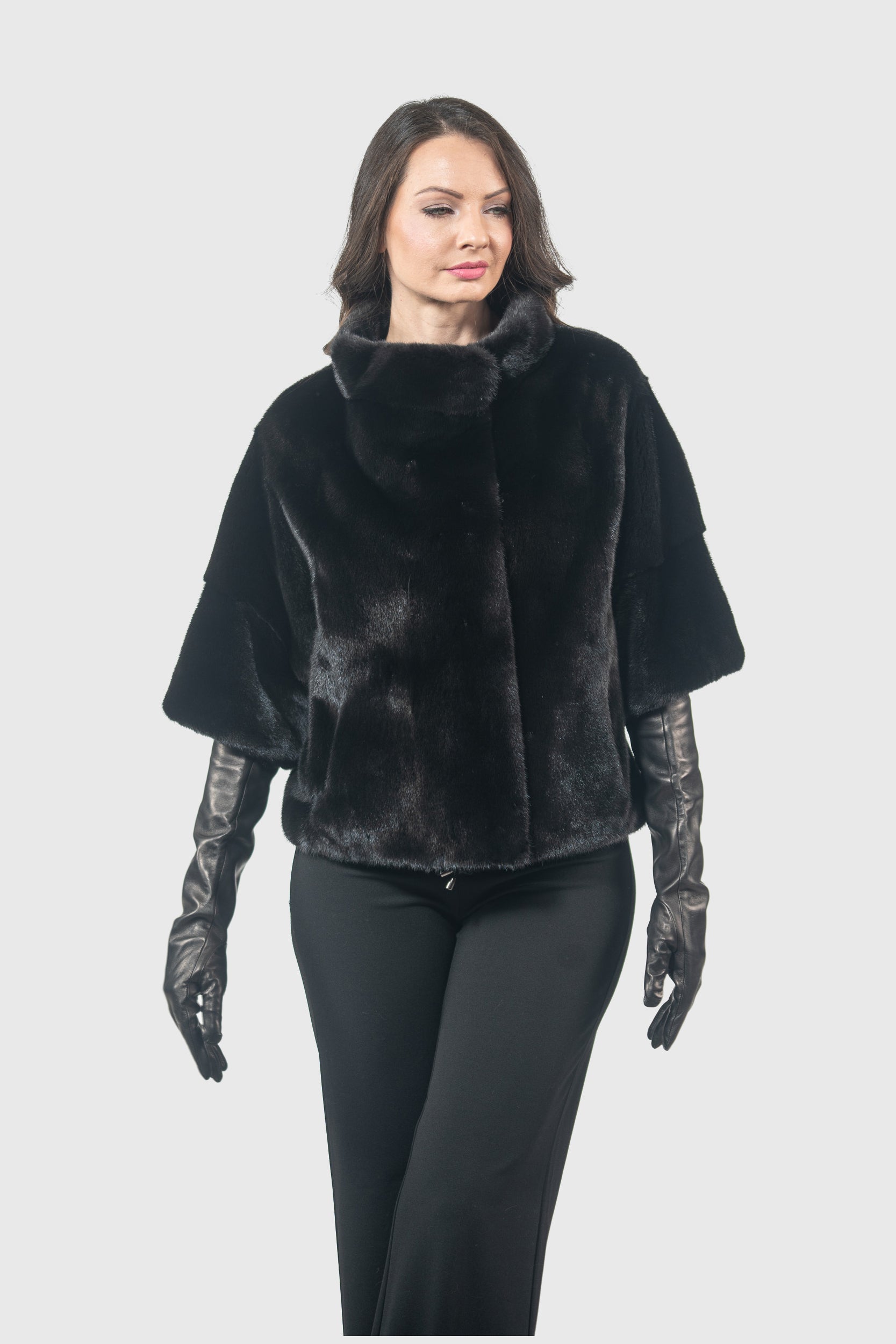 Blackglama Mink Jacket with Short Sleeves L/O13C139