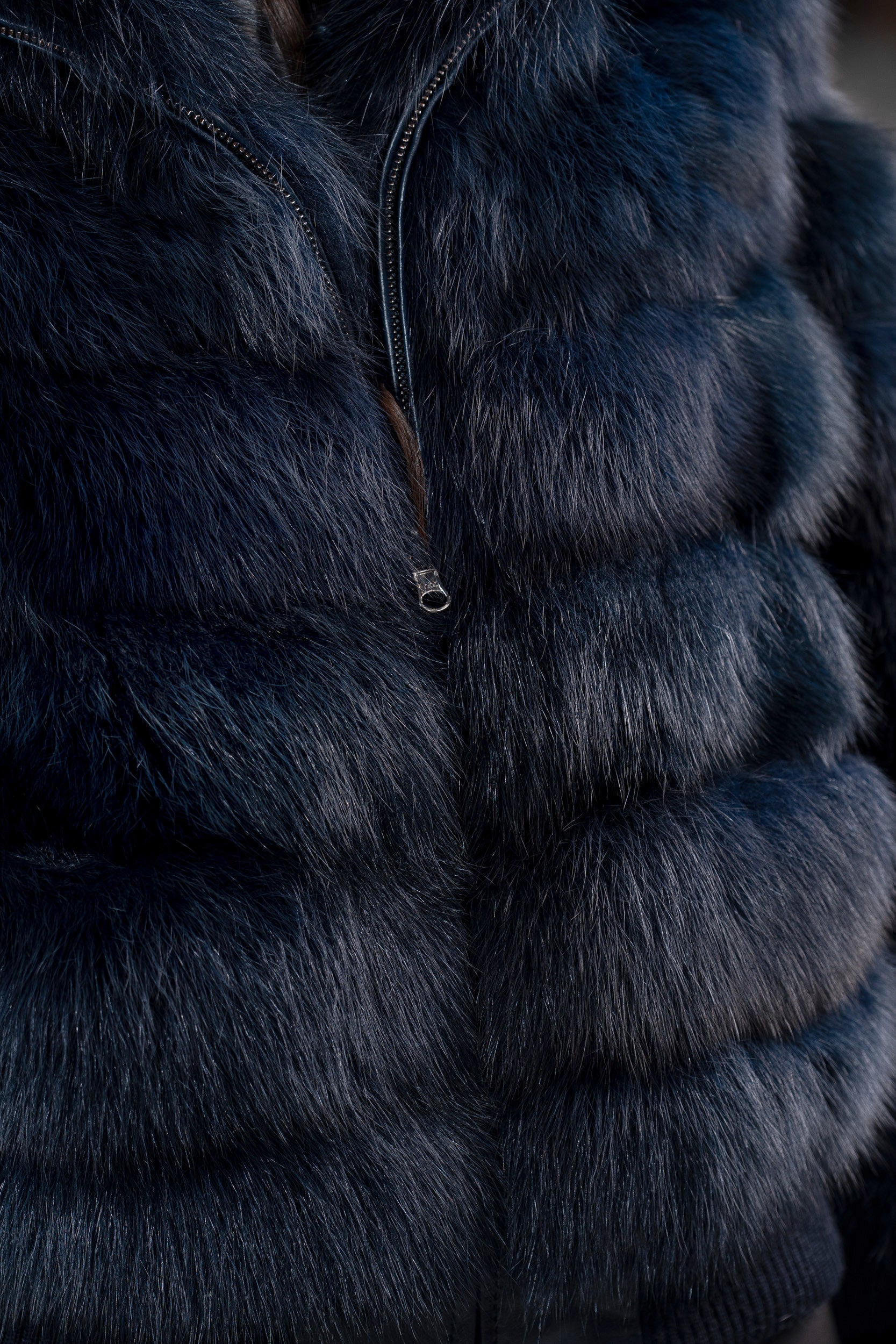 Blue Black Baumarten Bomber Jacket with Hood P/K228H