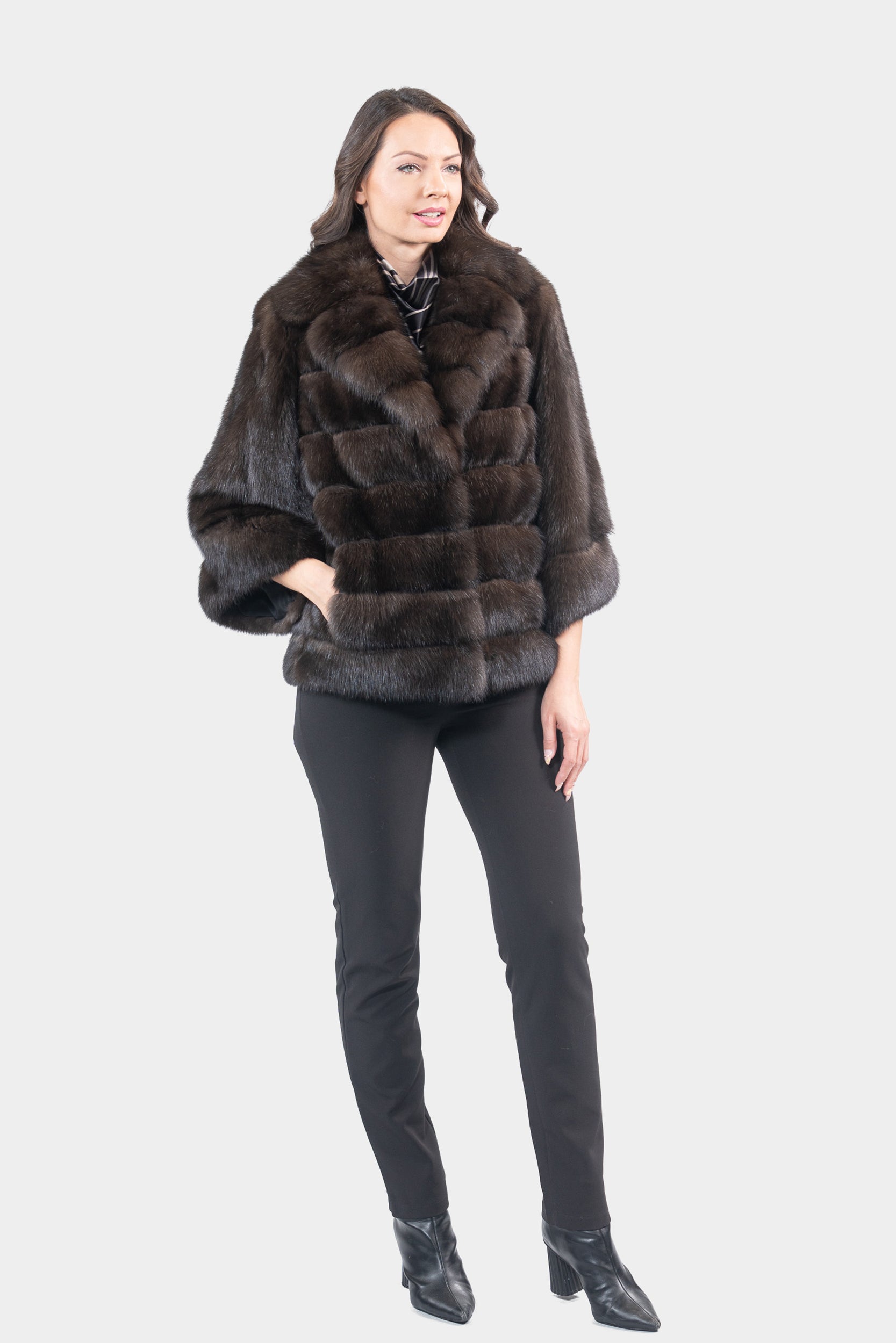 Dark Russian Sable Jacket with Notch Color and Let Out Sleeves P/K13c530s20V30