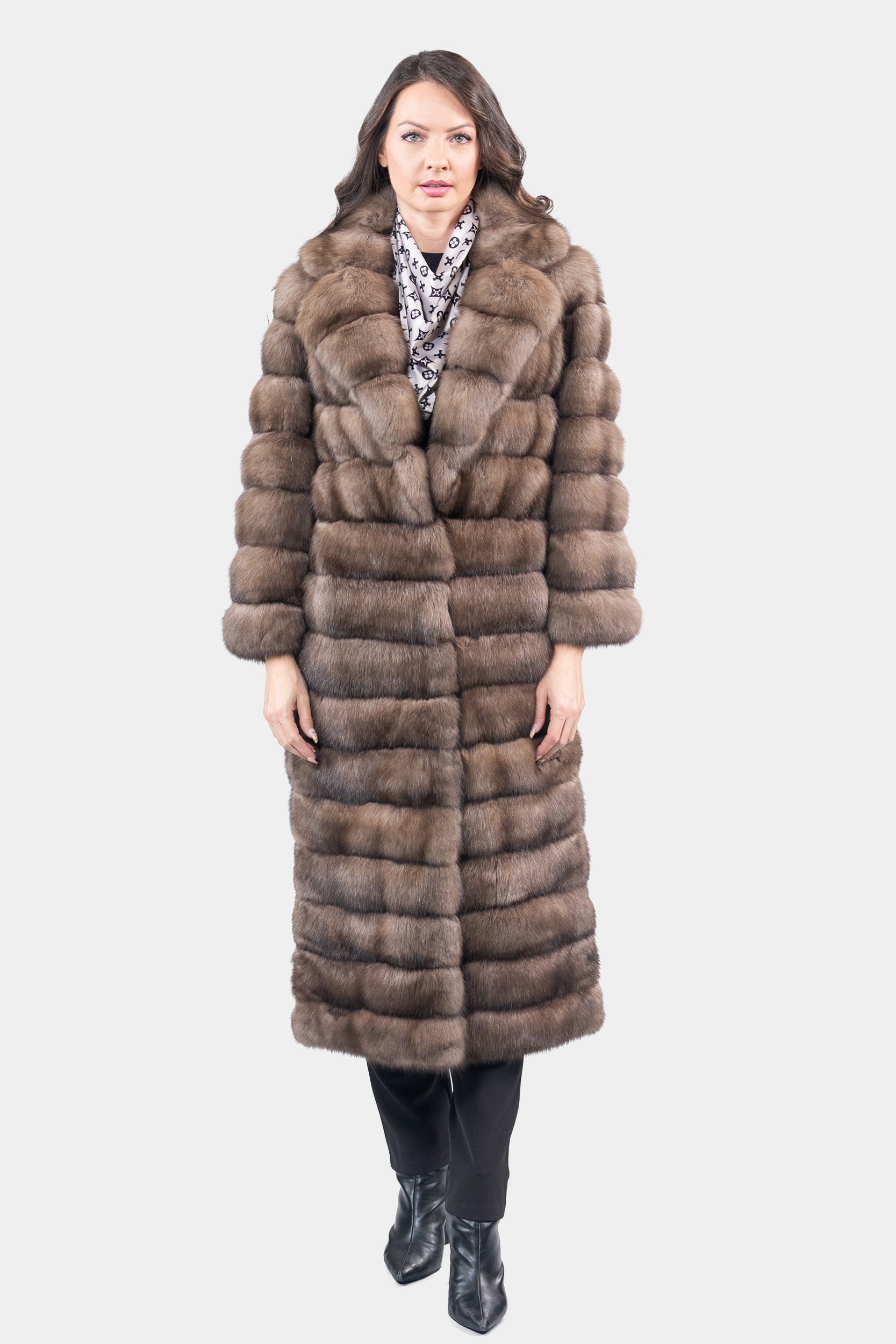 Platino Russian Sable Coat with Shawl Collar P/K13C530gC17