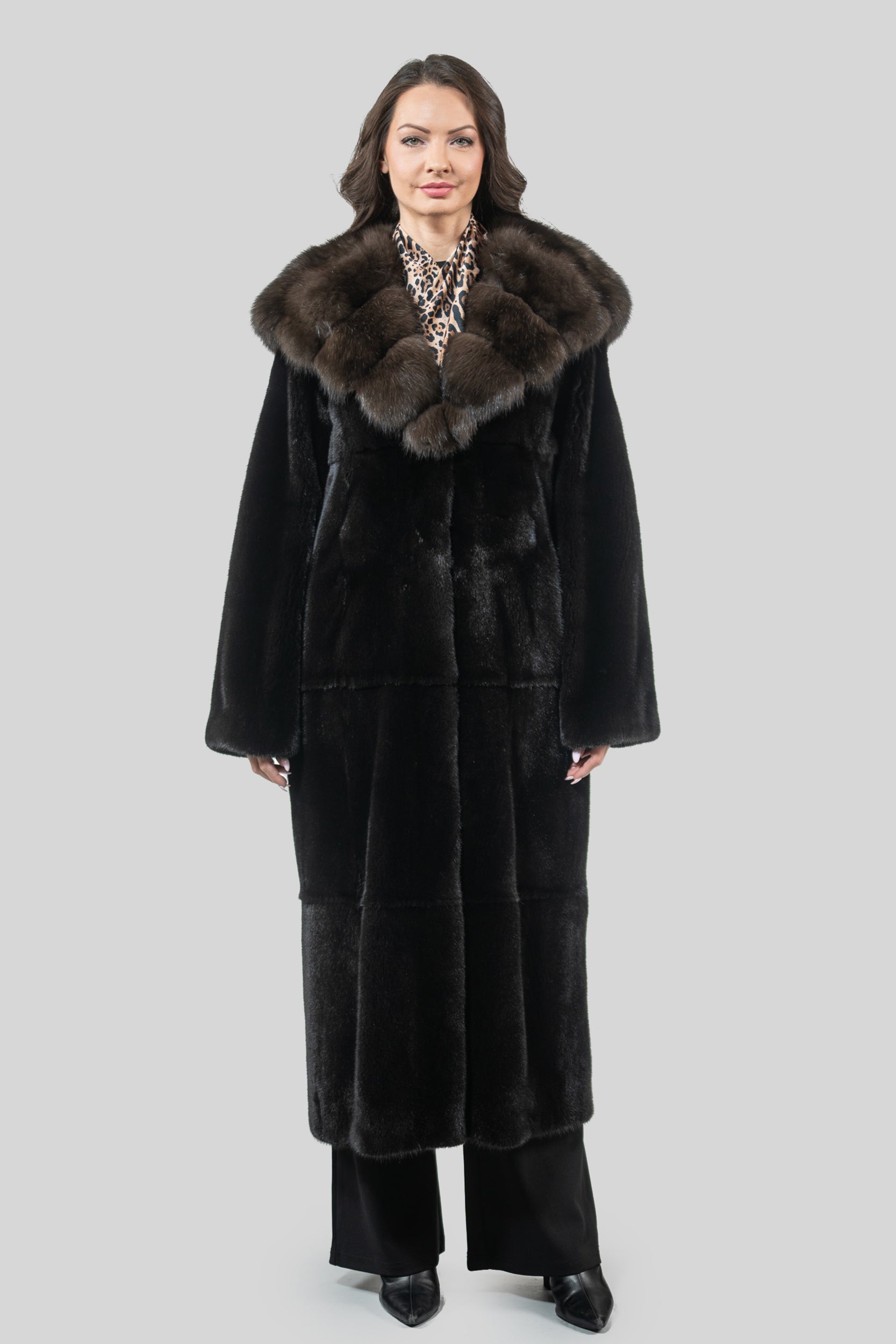 Blackgalama Mink Coat with Russian Sable Hood S/S13C540