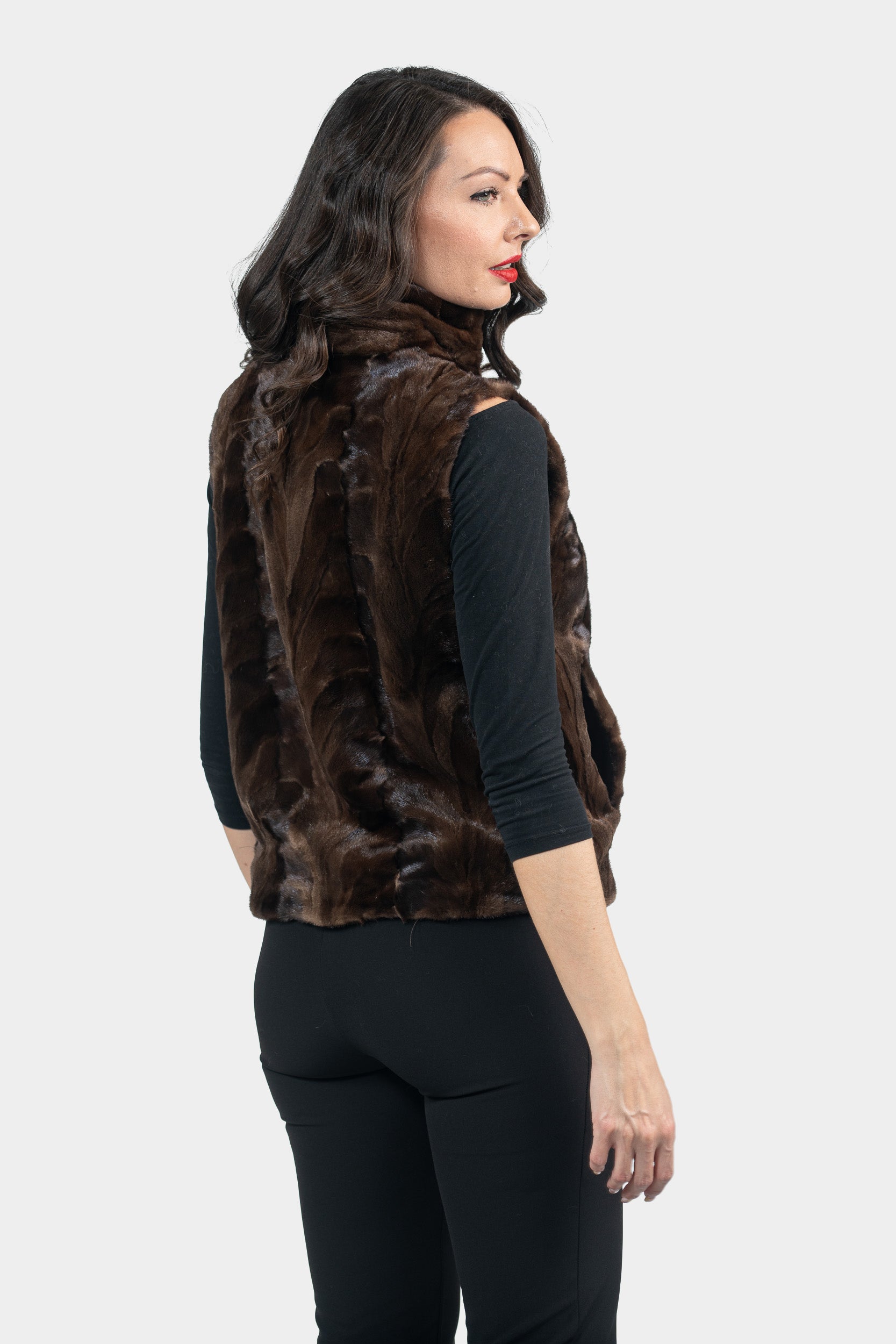 Demi-Brown Mink Pieced Vest 20C21