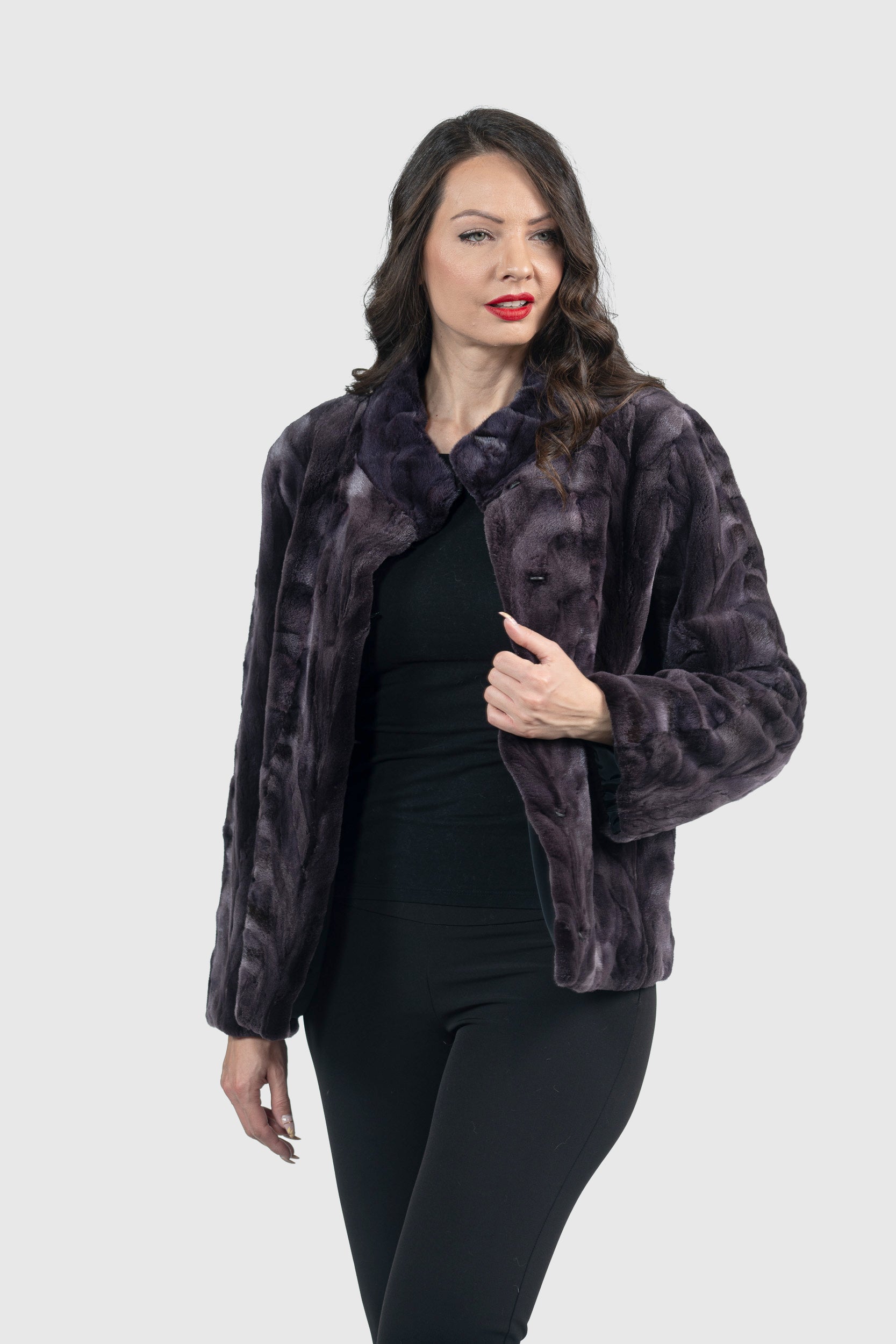 Purple Mink Pieced Jacket 13C528