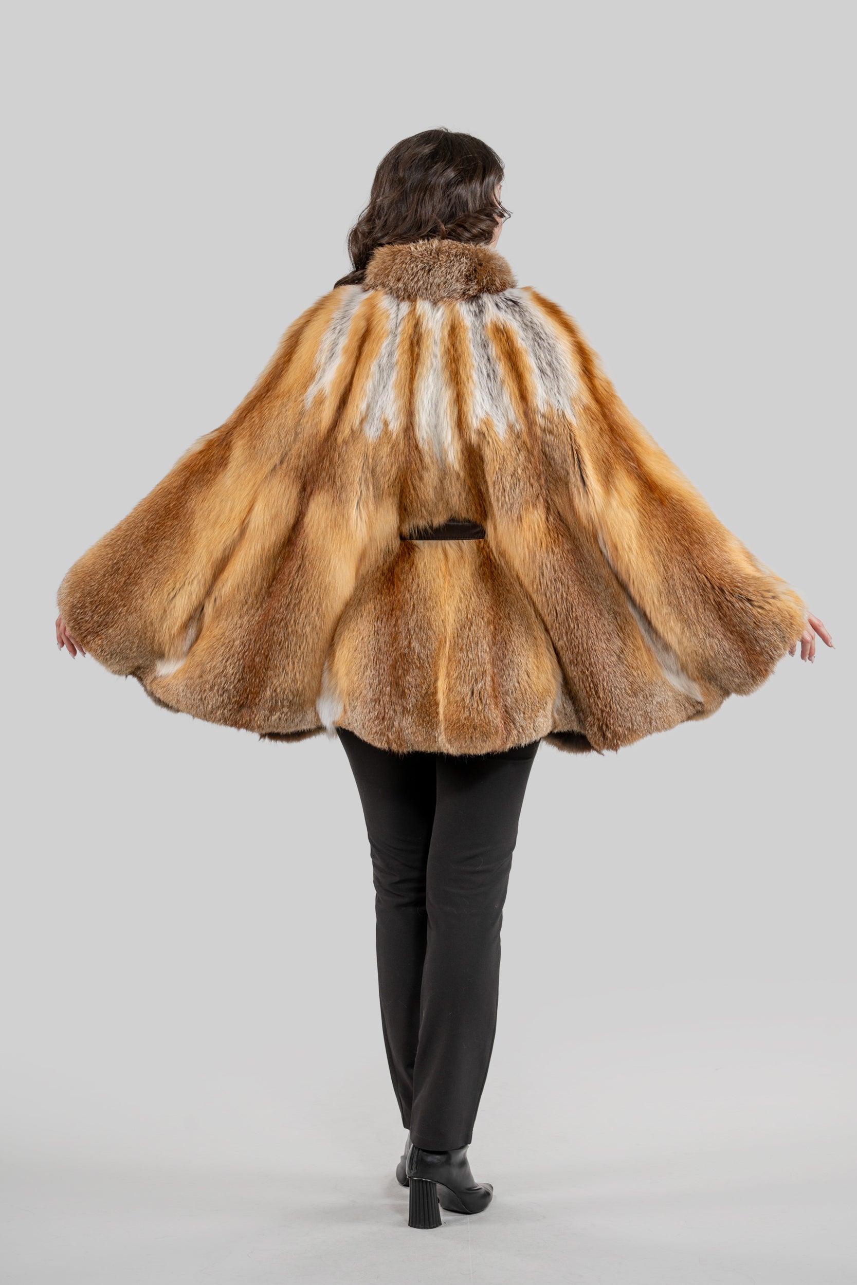Natural Fox Half Coat with Stand Collar 13C719