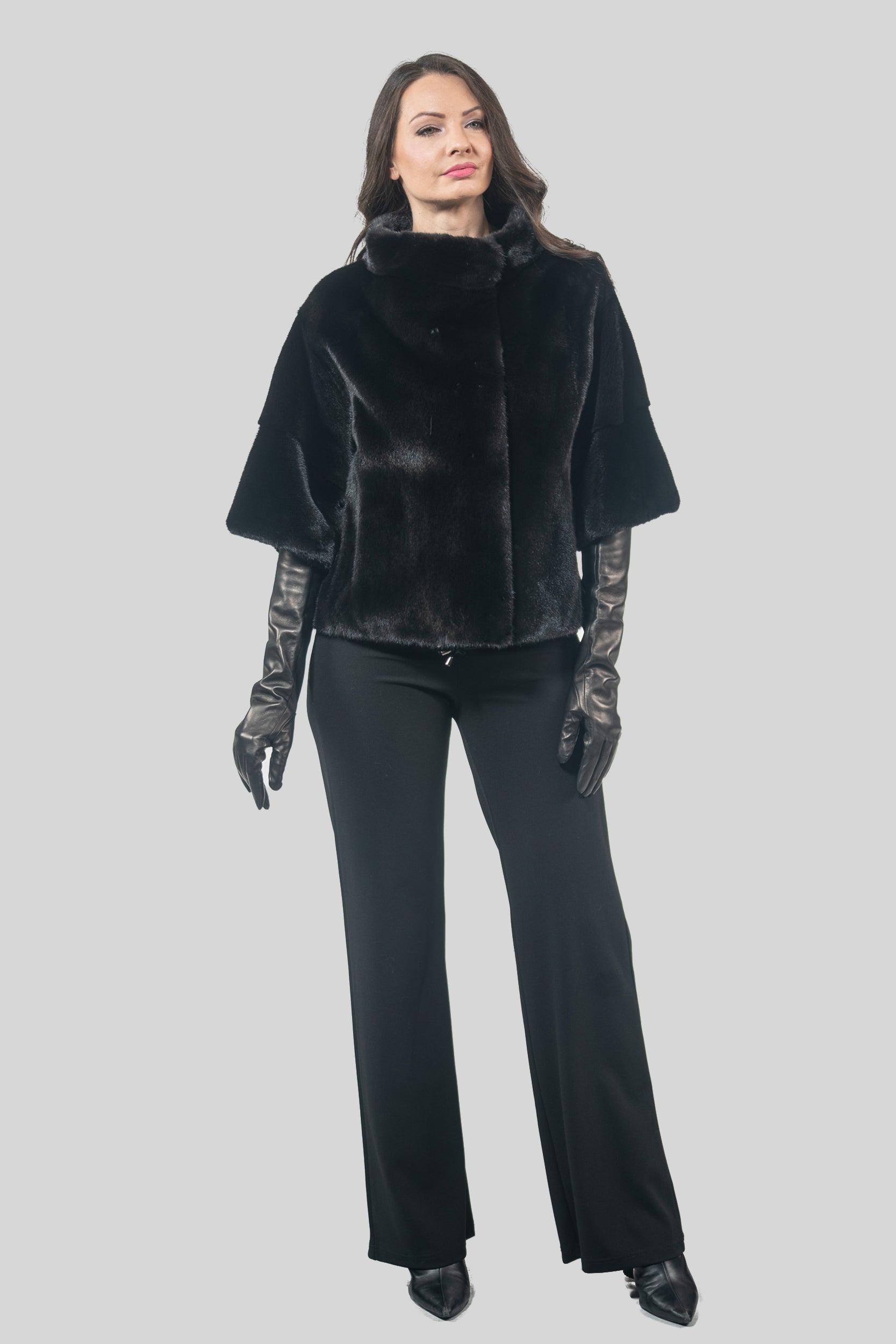 Blackglama Mink Jacket with Short Sleeves L/O13C139