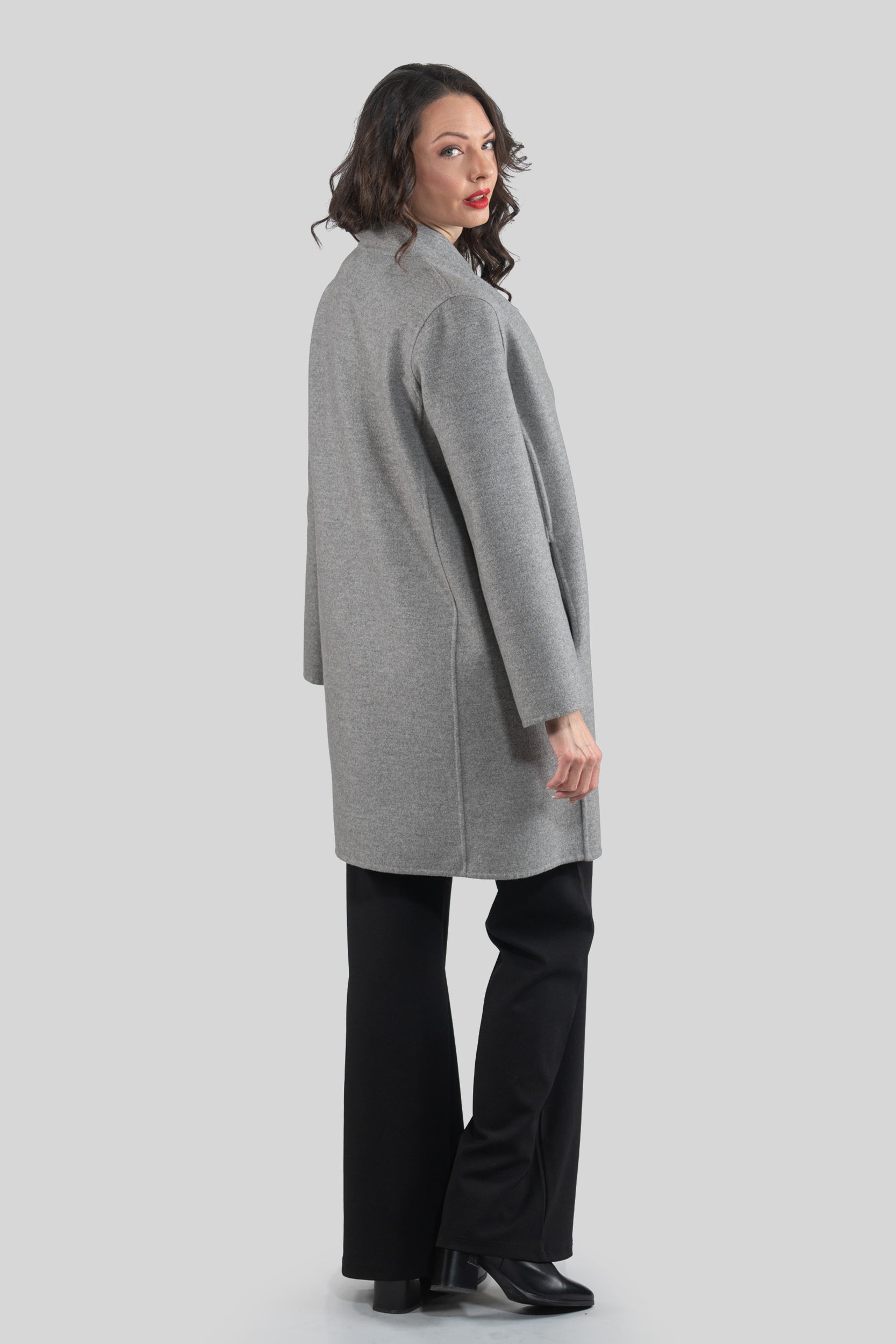 Grey Cashmere Half Coat 17C8003