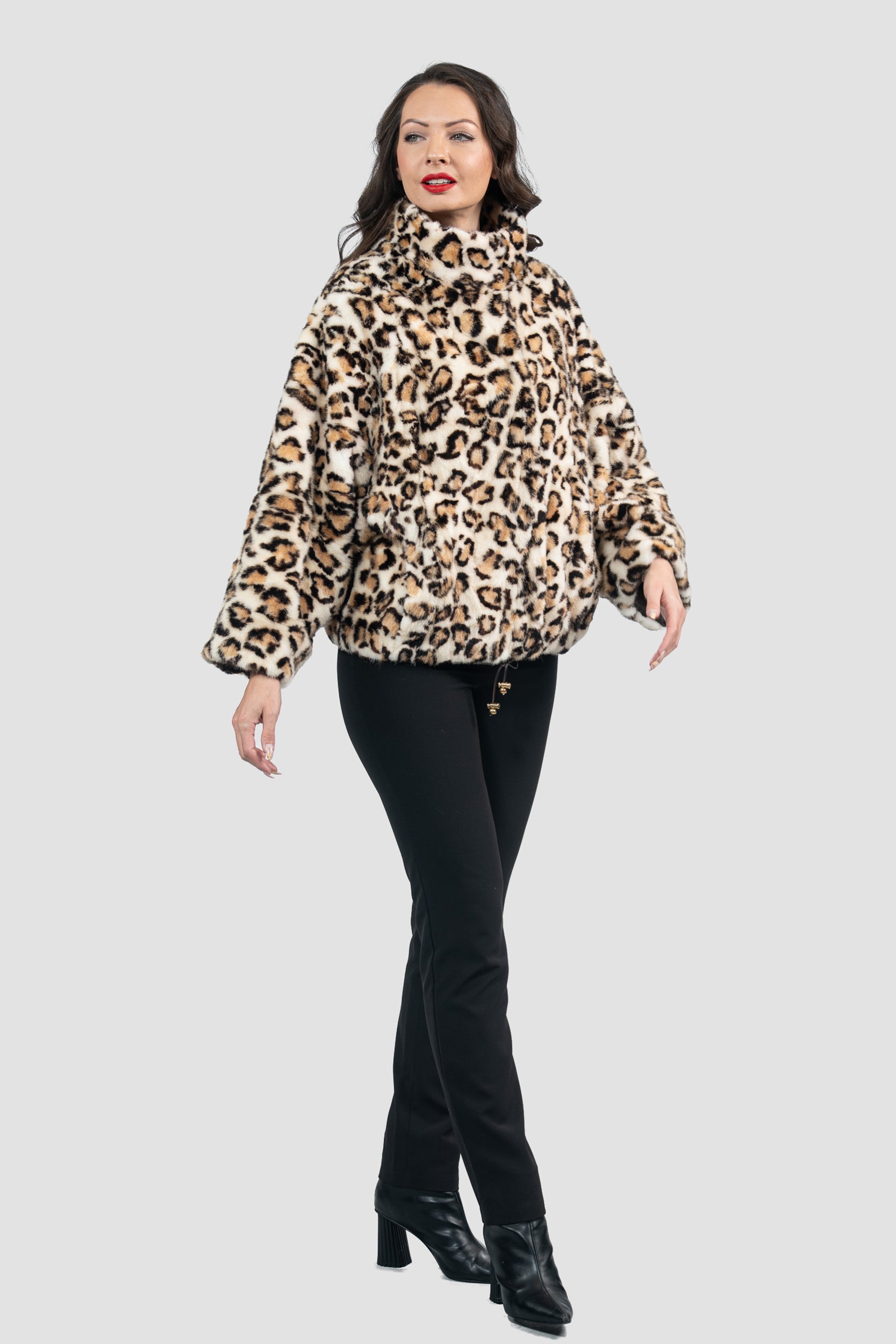 Leopard Mink Pieced Jacket 13C138