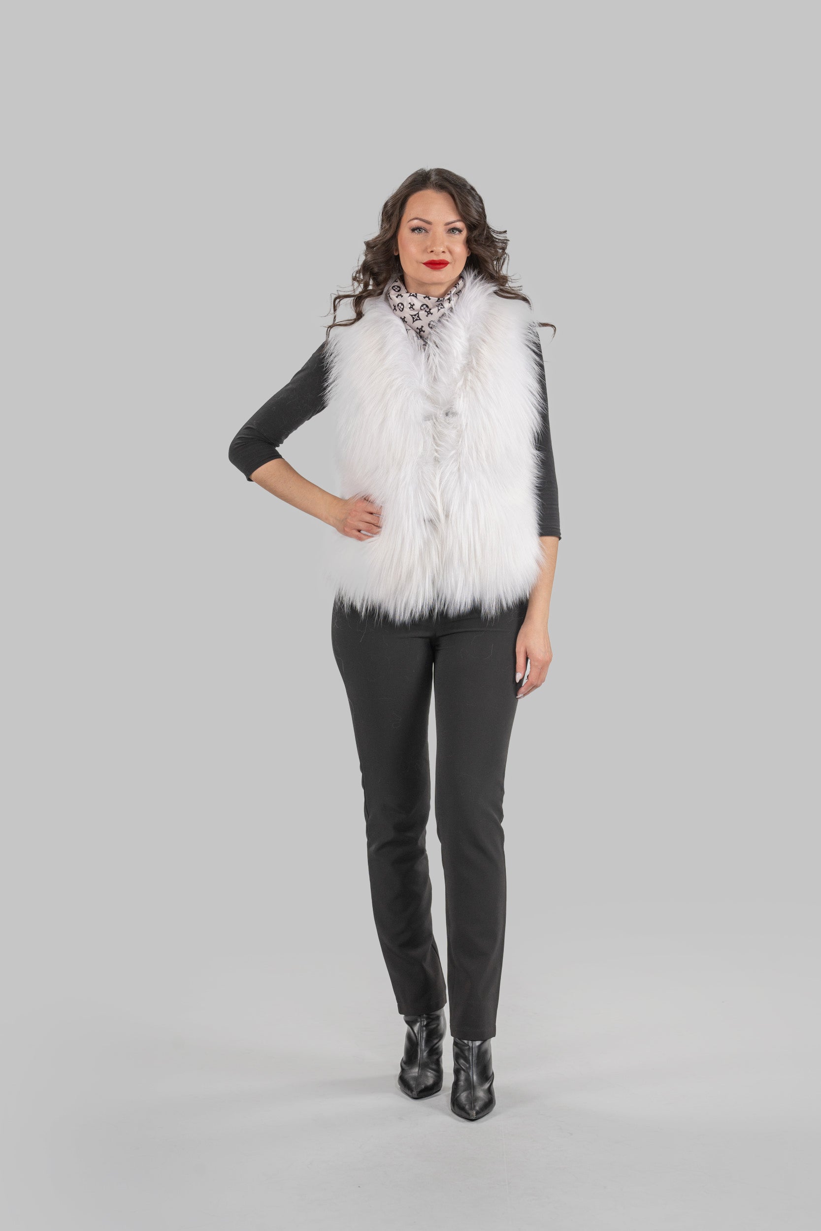 Arctic Marble Fox Fur Vest ML170