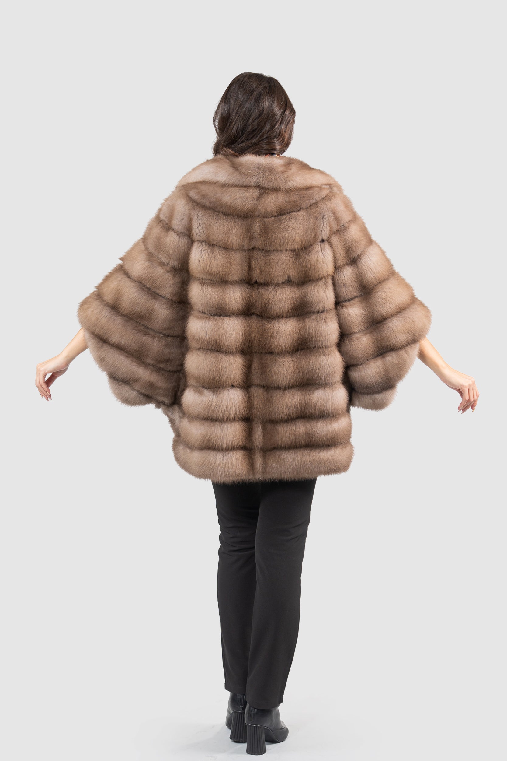 Graphite Baumarten Cape with Notch Collar 929