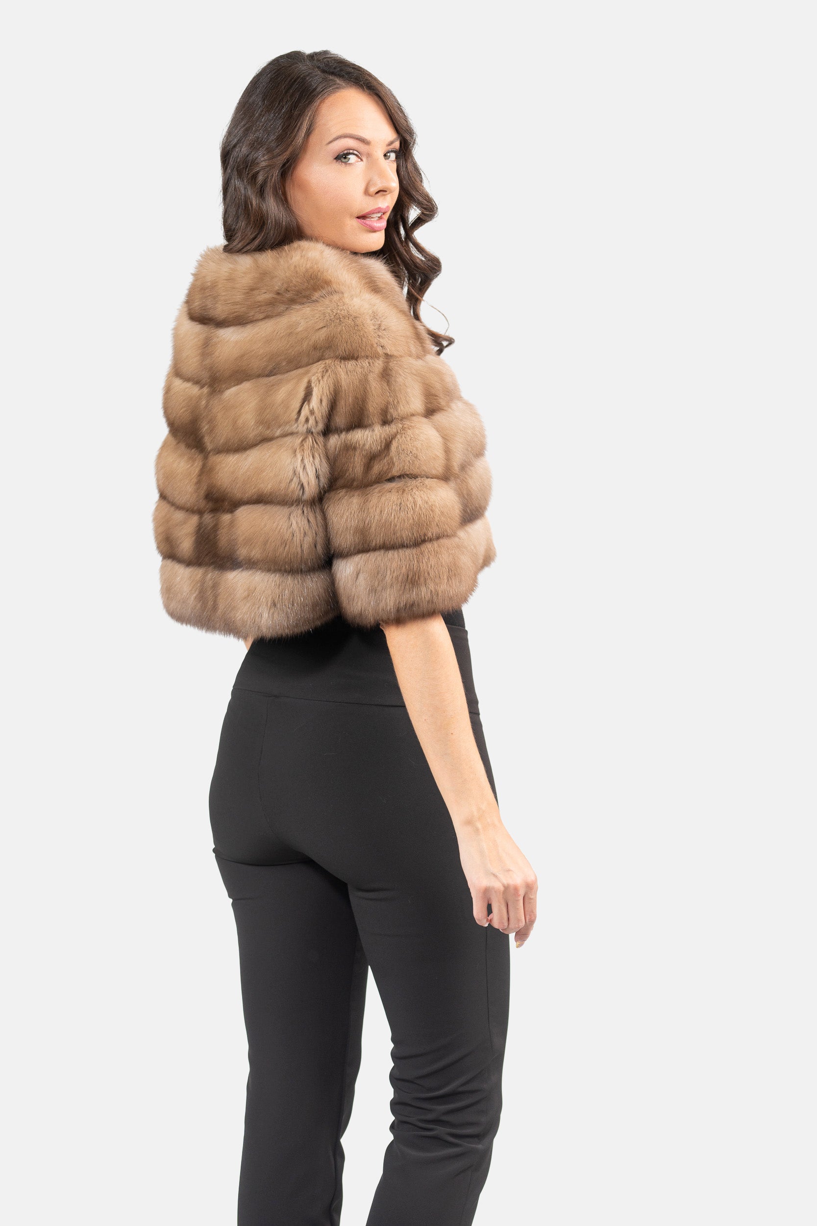 Graphite Russian Sable Short Jacket P/K16CM643