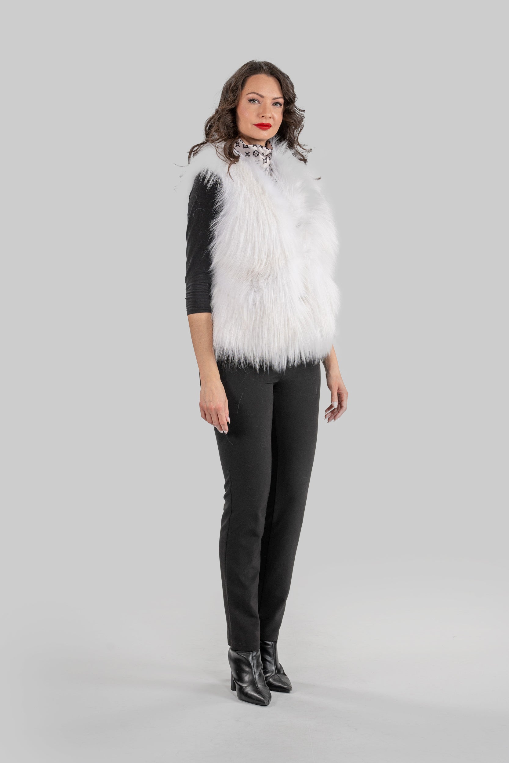 Arctic Marble Fox Fur Vest ML170