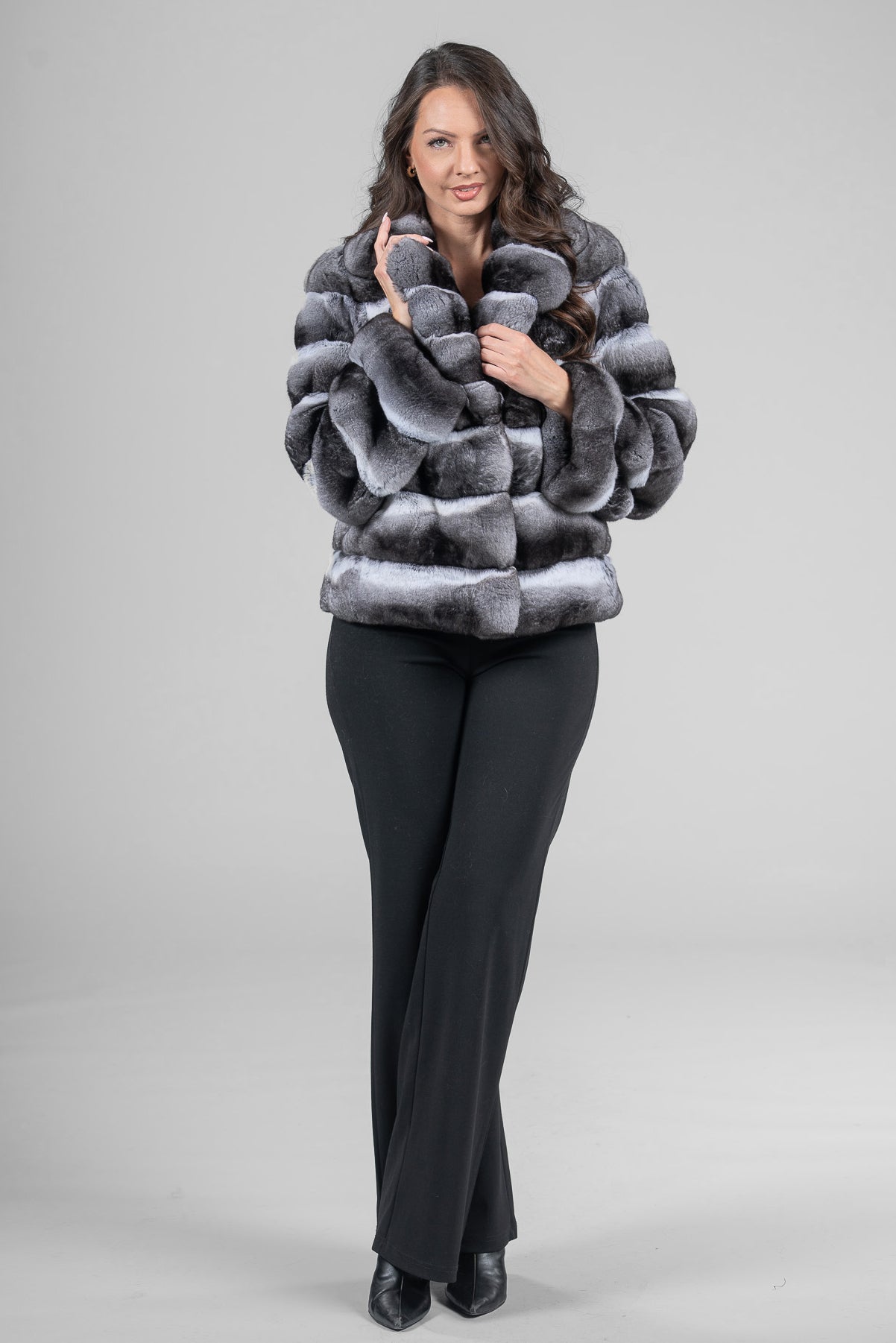 Chinchilla Jacket with Notch Collar P/K13C528S20