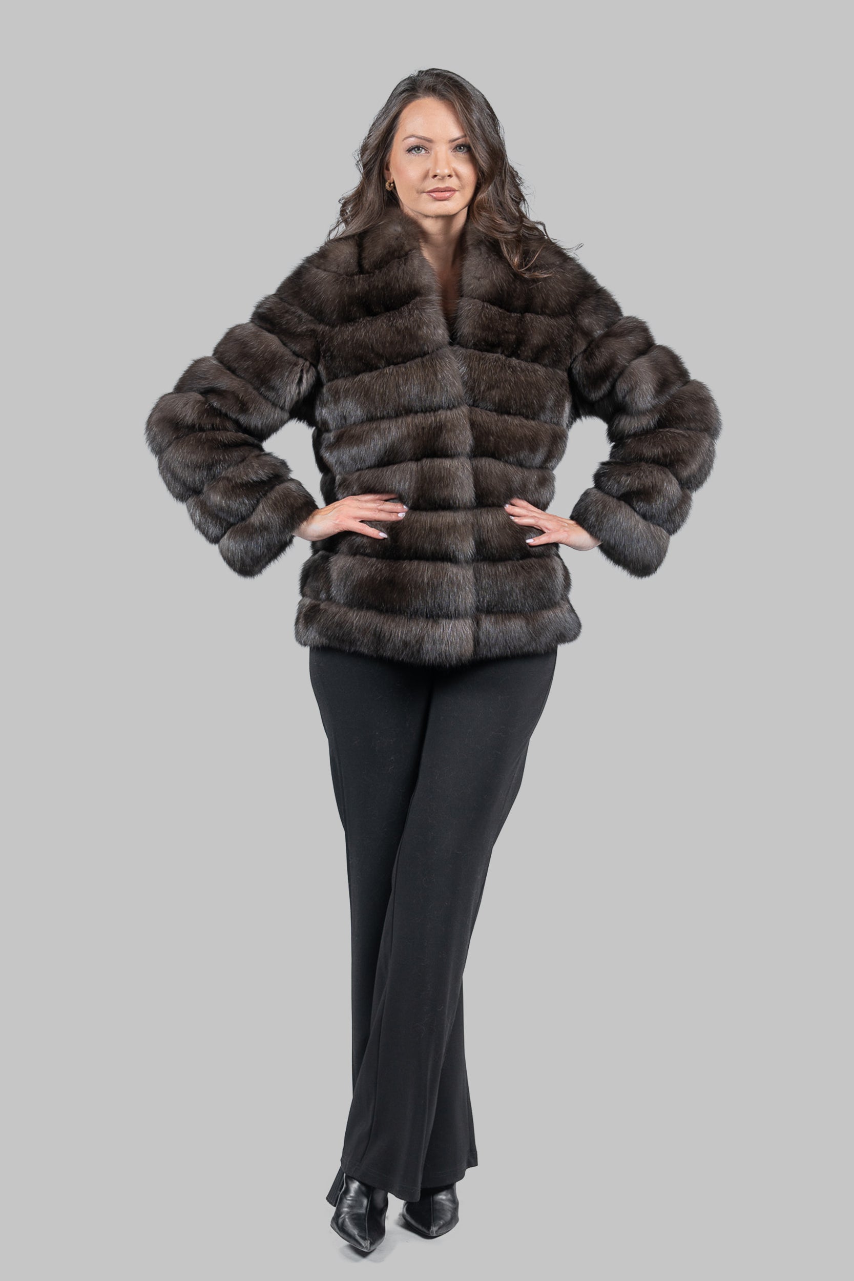 Dark Sable with Smoking Collar Jacket P/K13C528G8003