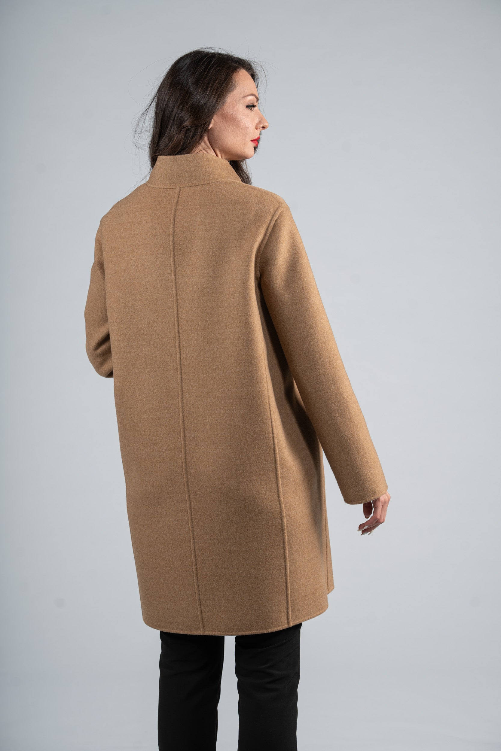 Beige Cashmere Half Coat 17C8003
