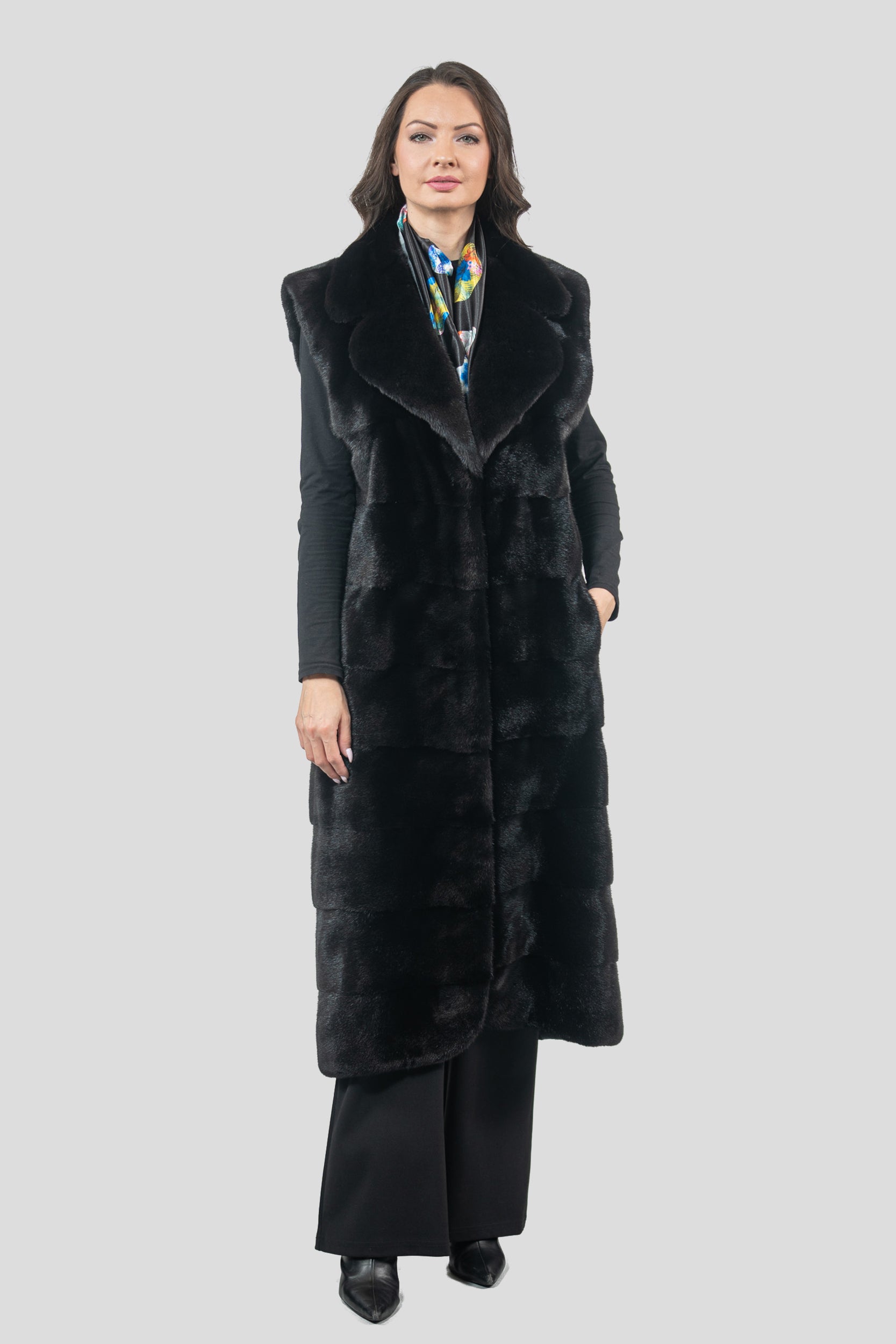 Blackglama Mink Vest with Notch Collar P/K13c519s20o