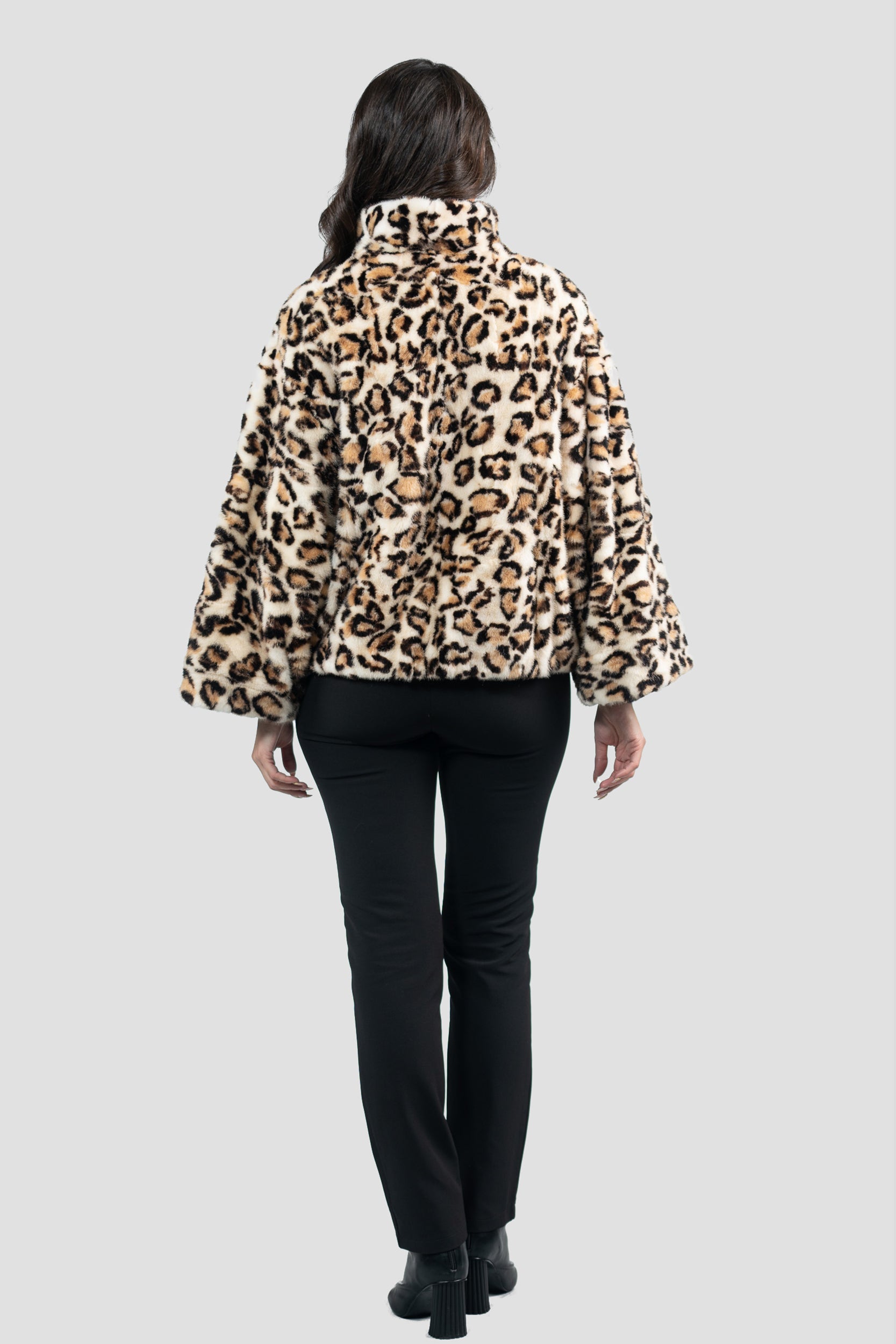 Leopard Mink Pieced Jacket 13C138