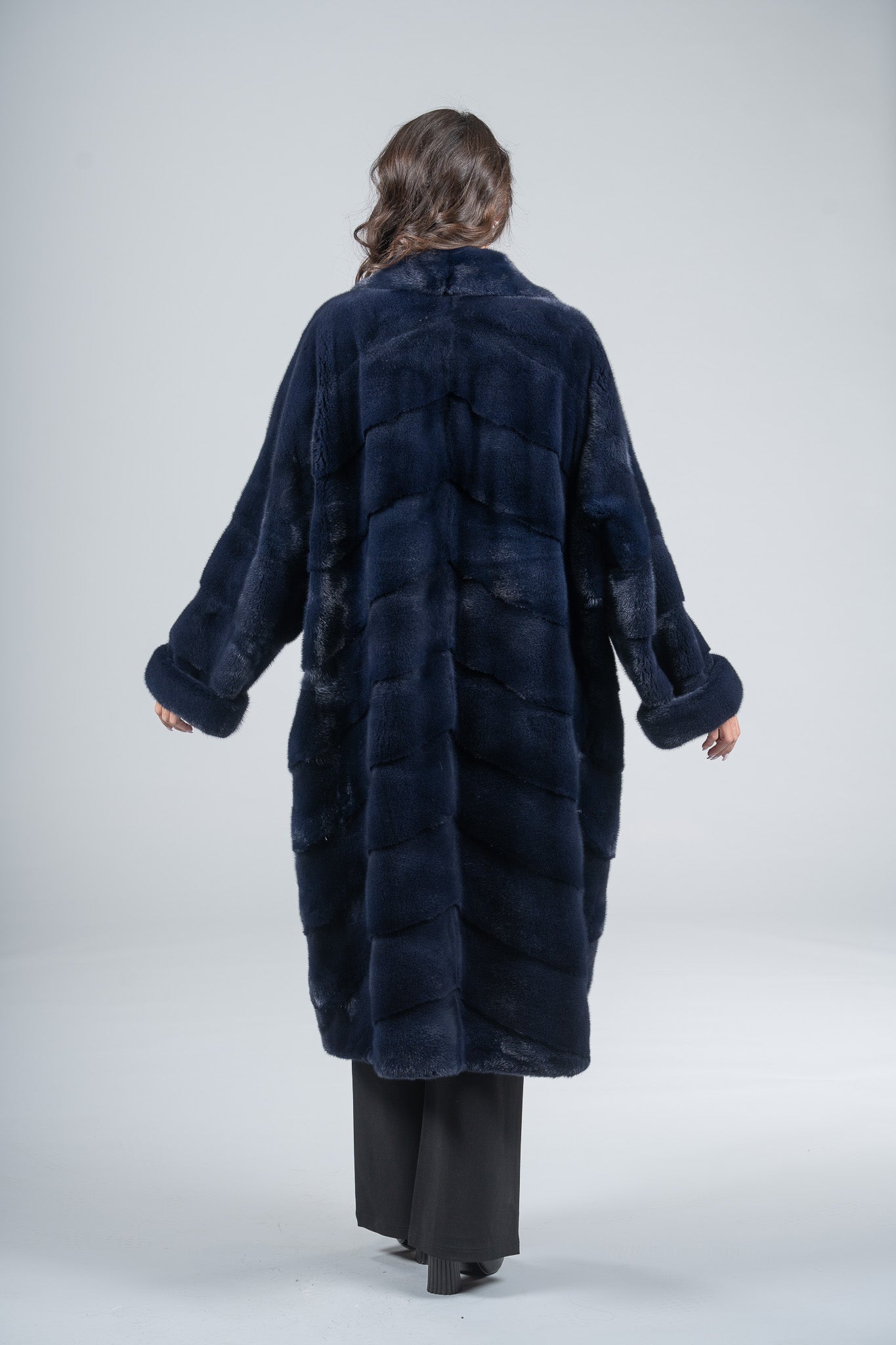 Purple Mink Coat with Notch Collar A/K13C848G034