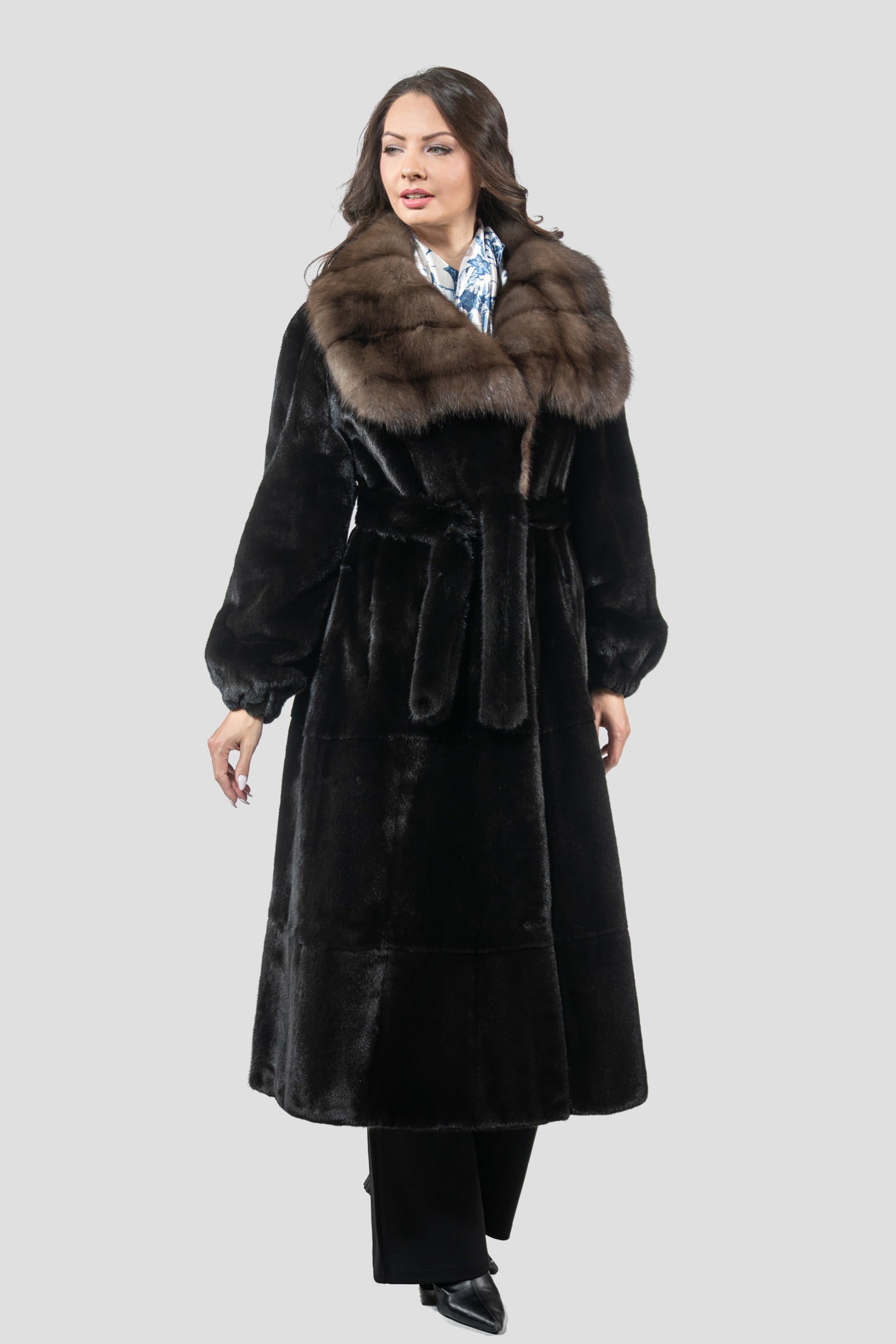 Blackglama Mink Coat with Russian Sable Collar S/S18MPOLINA