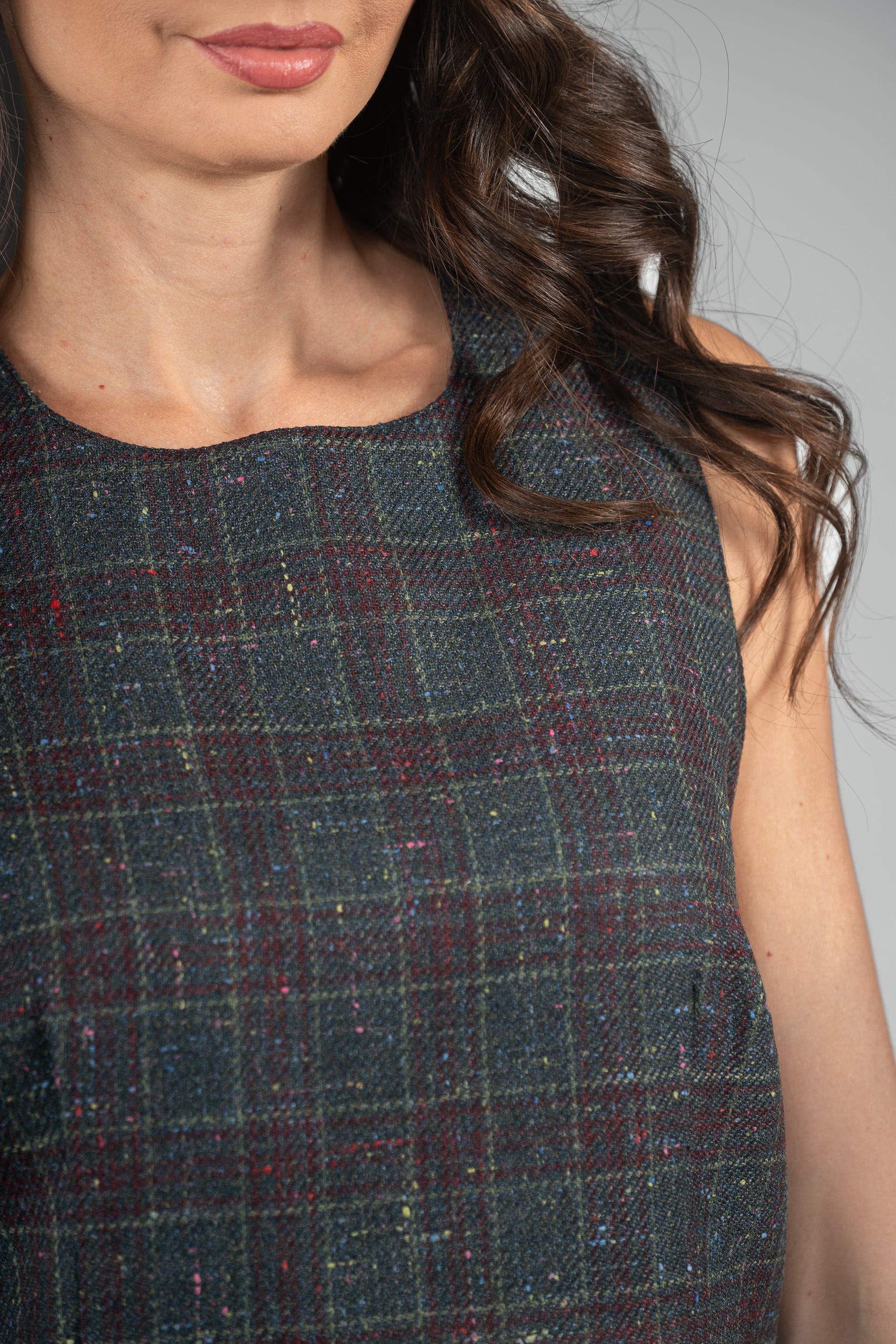 Sleeveless Forest Green Cashmere Dress 112