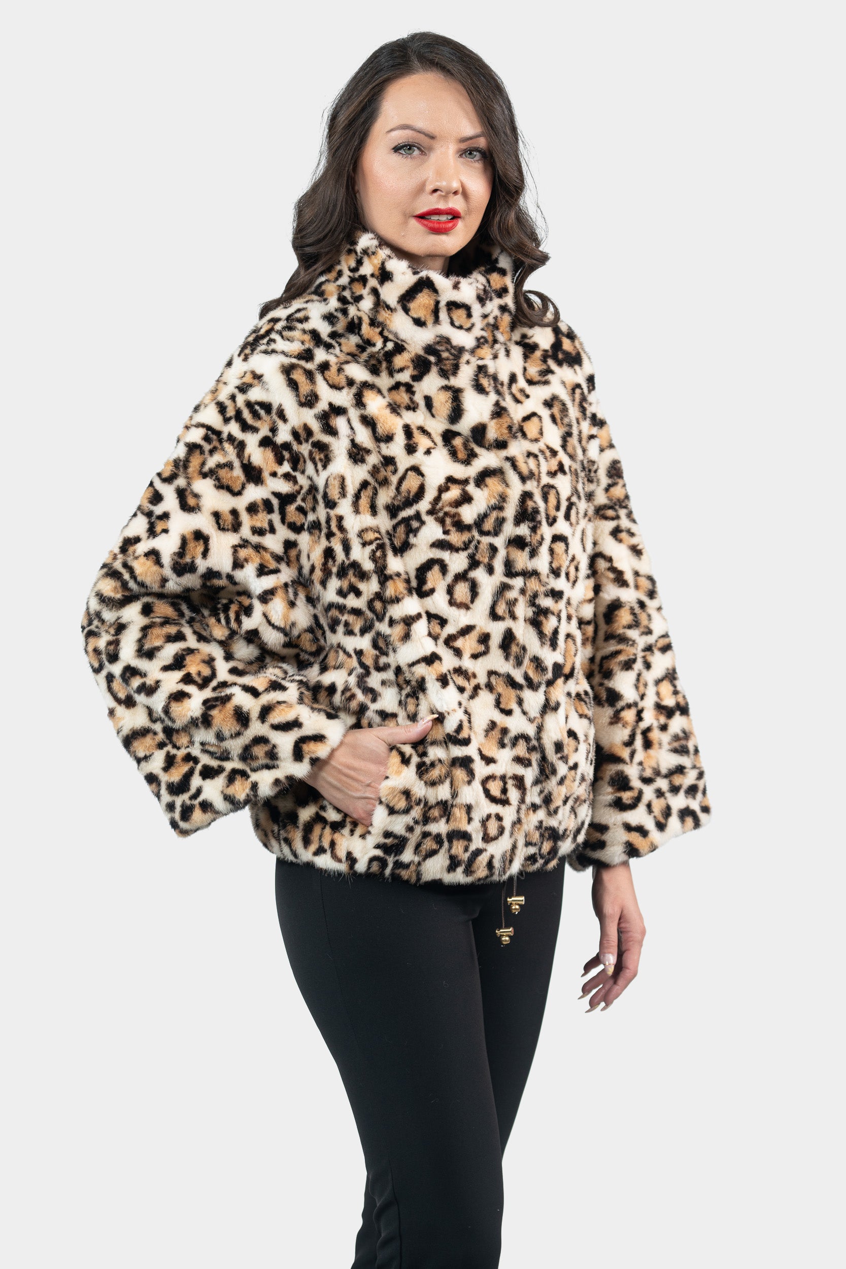 Leopard Mink Pieced Jacket 13C138
