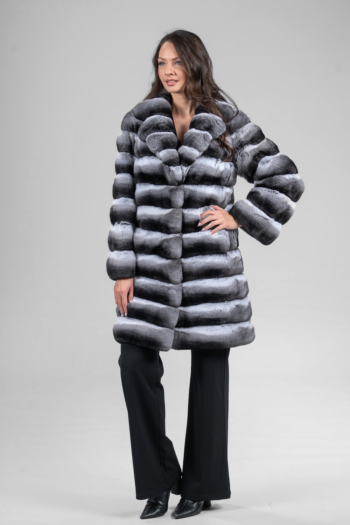 Chinchilla Half Coat with Notch Collar P/K13c530s20