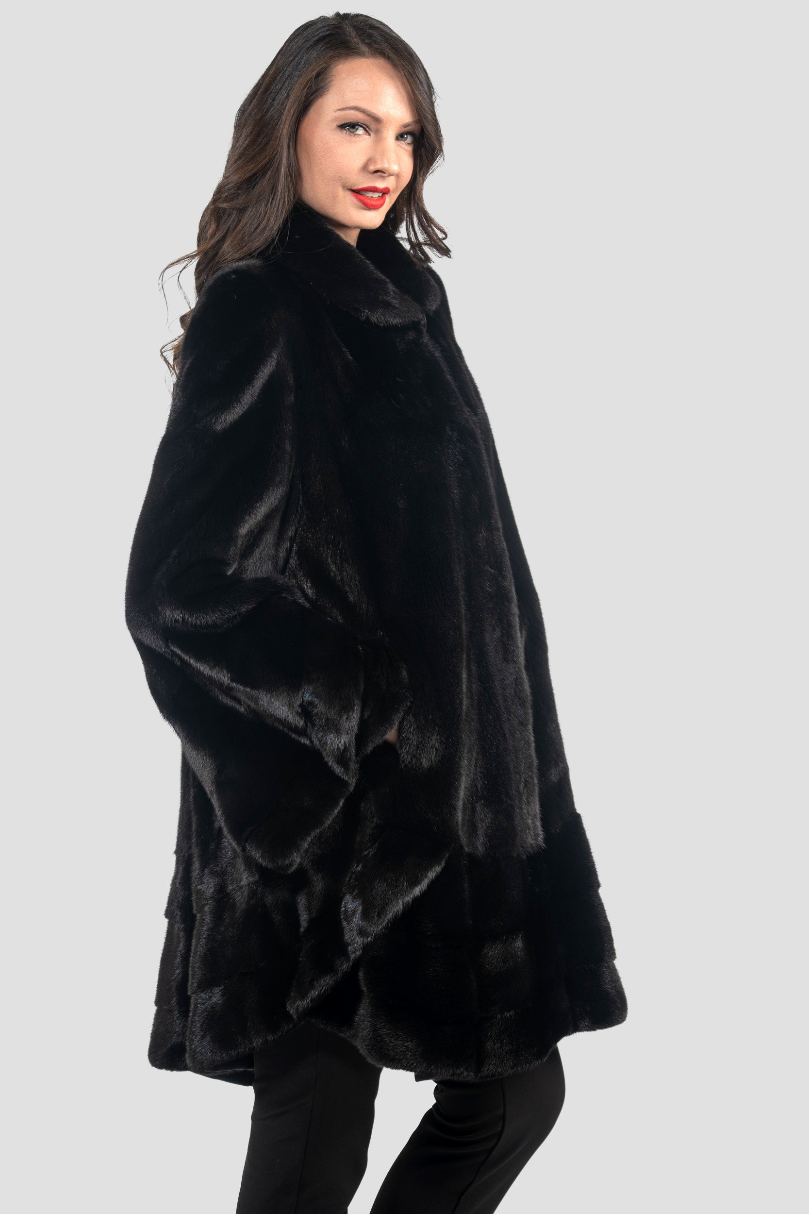 Black Mink Half Coat L/O2550
