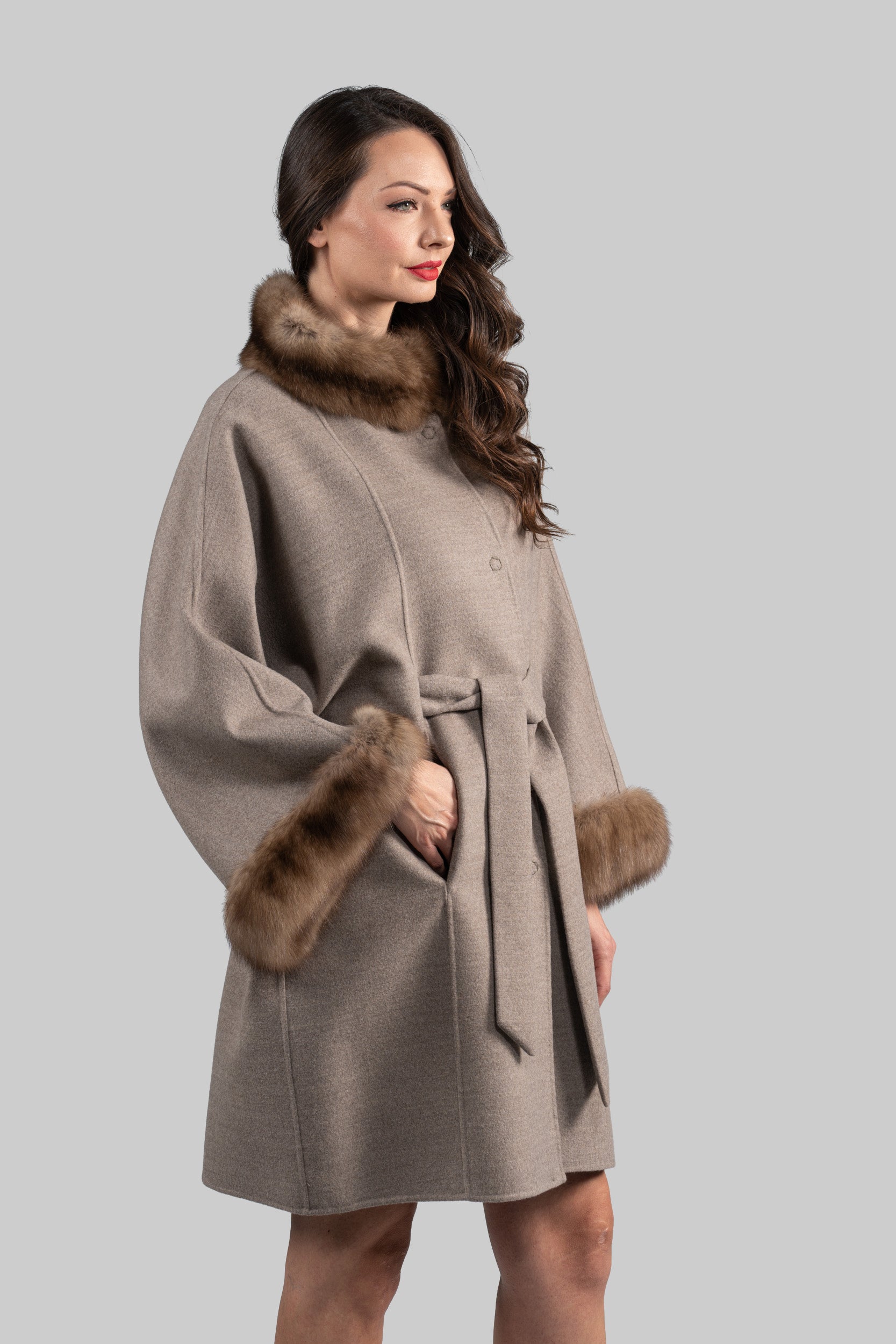 Gray Brown Cashmere Cape 2005